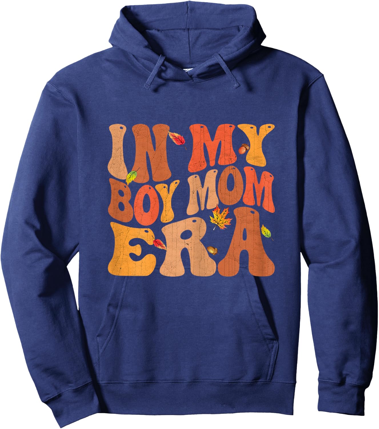 In My Boy Mom Era Groovy Family Matching Thanksgiving Fall Hoodie - Hoodie | Navy