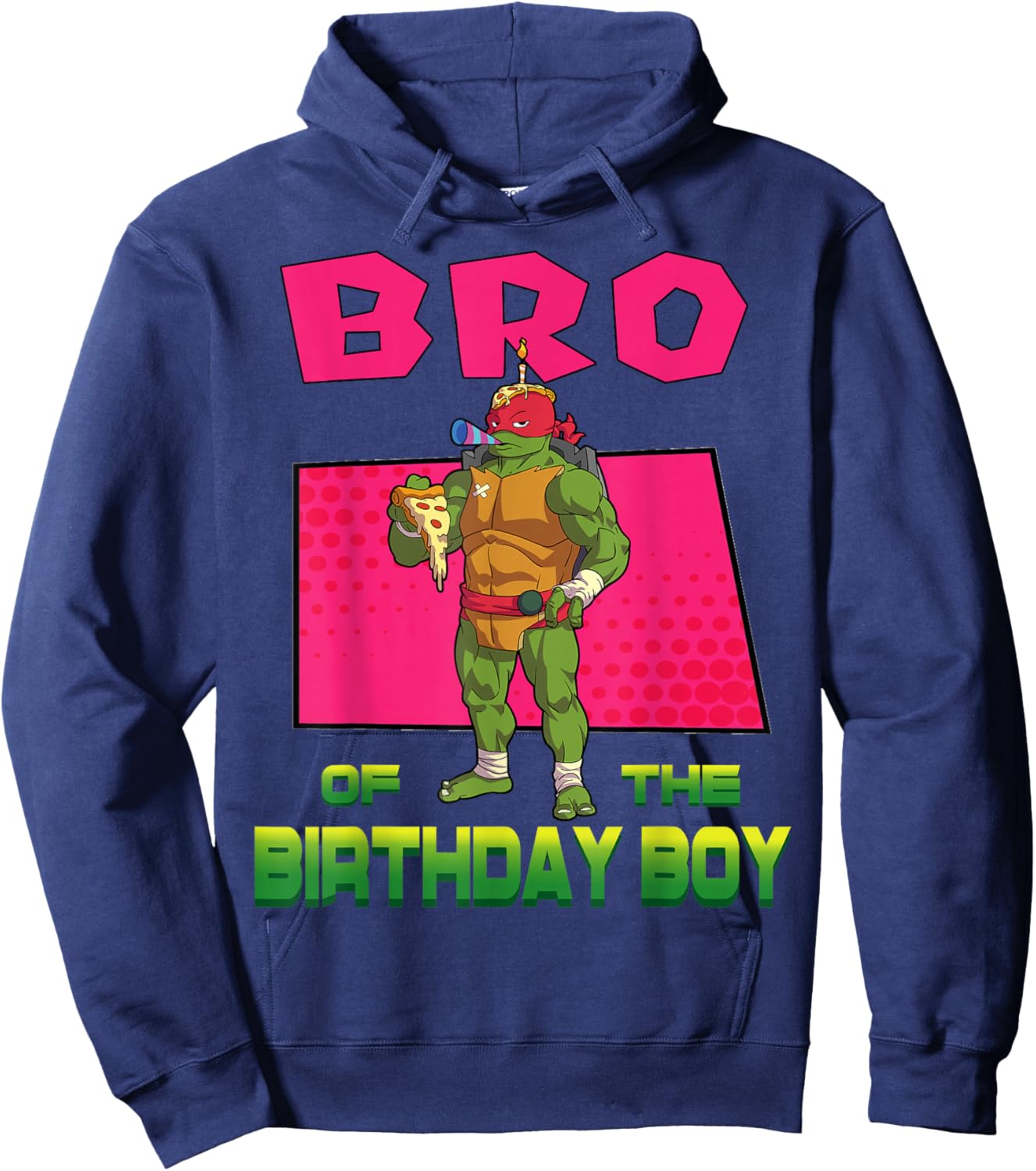 Mademark x Teenage Mutant Ninja Turtles - Raphael Brother of the Birthday Boy Pizza Theme Party Hoodie - Hoodie | Navy
