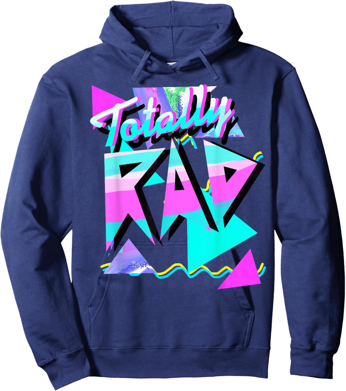 1980's-Style Totally Rad 80s Casual Hipster v.10.1 Hoodie - Hoodie | Navy