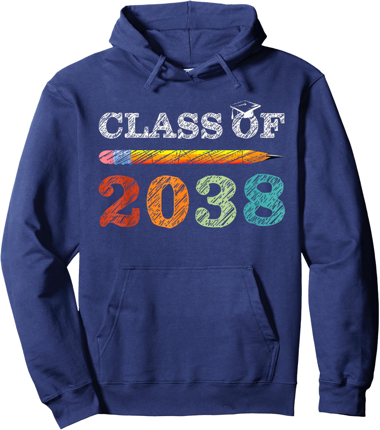 Class Of 2038 Senior Graduation 2038 Back To School Kids Boy Hoodie - Hoodie | Navy