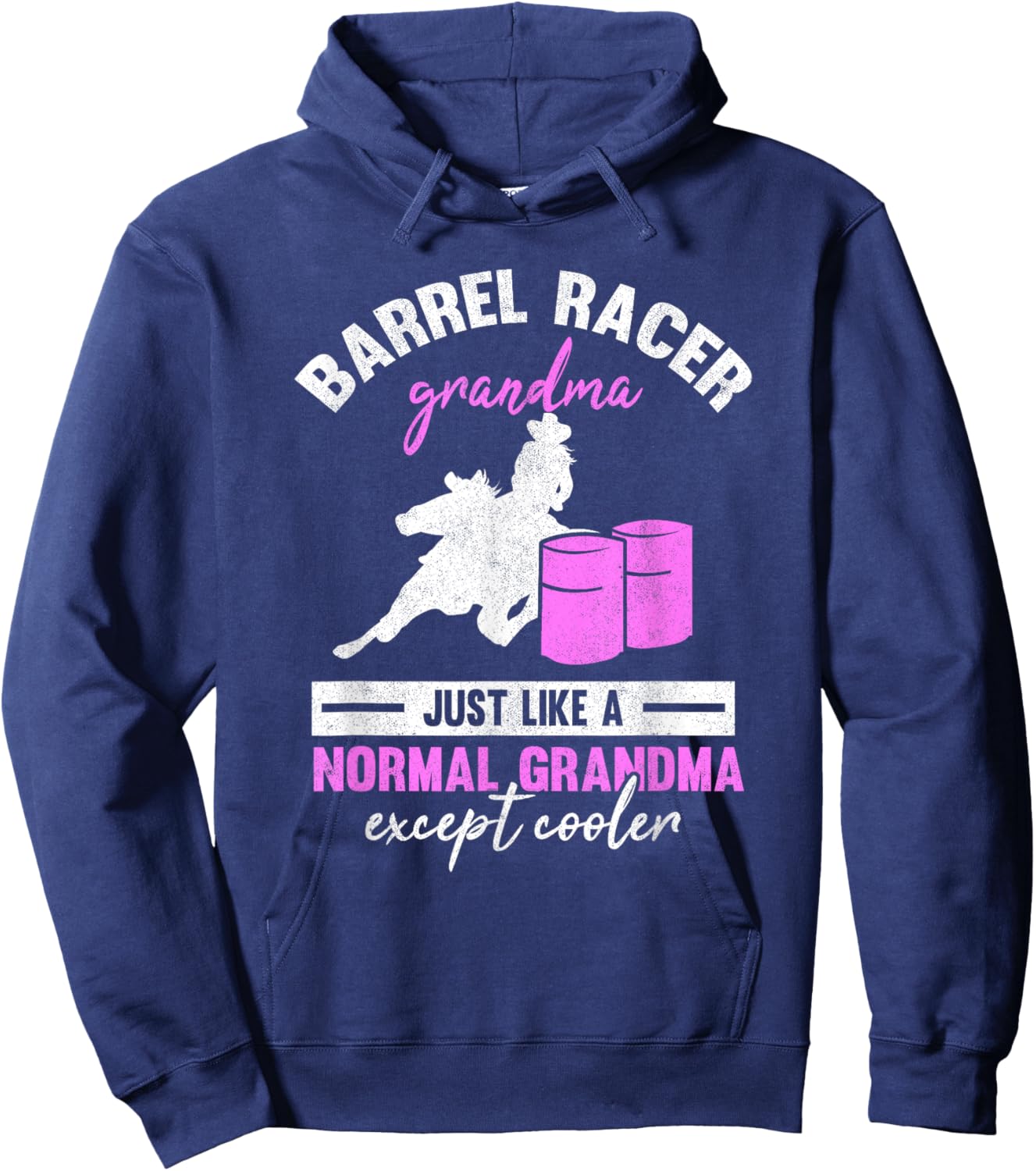 Barrel Racer Grandma Rodeo Grandmother Horse Barrel Racing Hoodie - Hoodie | Navy