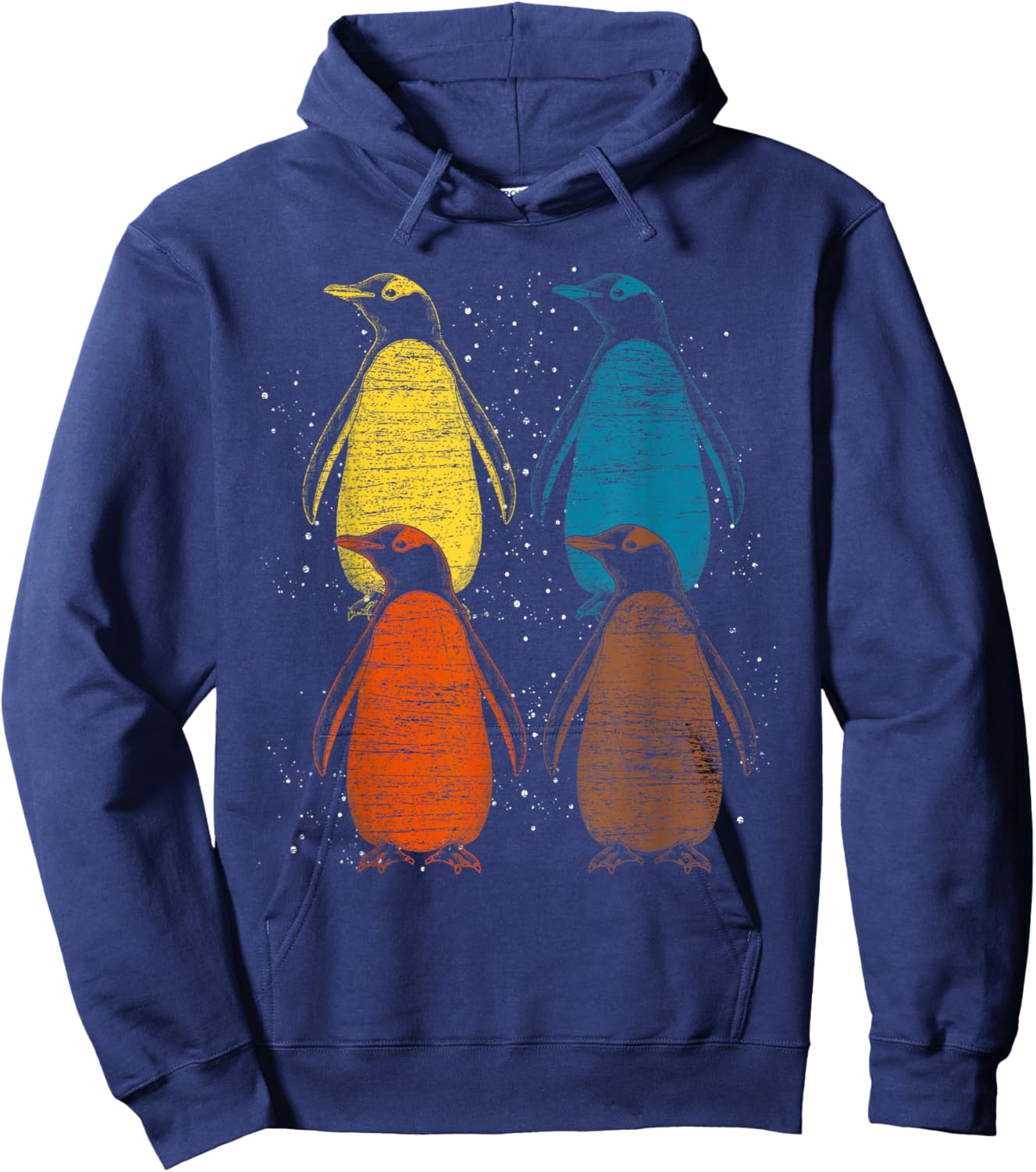 Retro Antarctic Animal Lover Zoo Keeper Gift Cute Penguin Hoodie - Hoodie | Navy