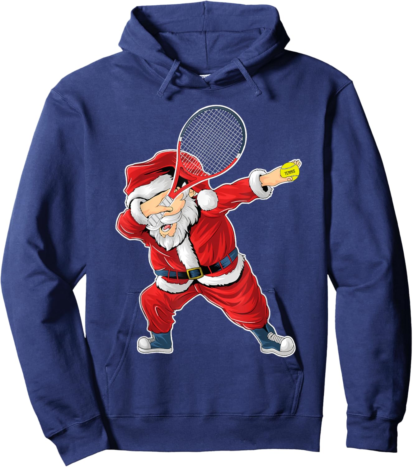 Santa Claus Tennis Player Funny Tennis Christmas Hoodie - Hoodie | Navy