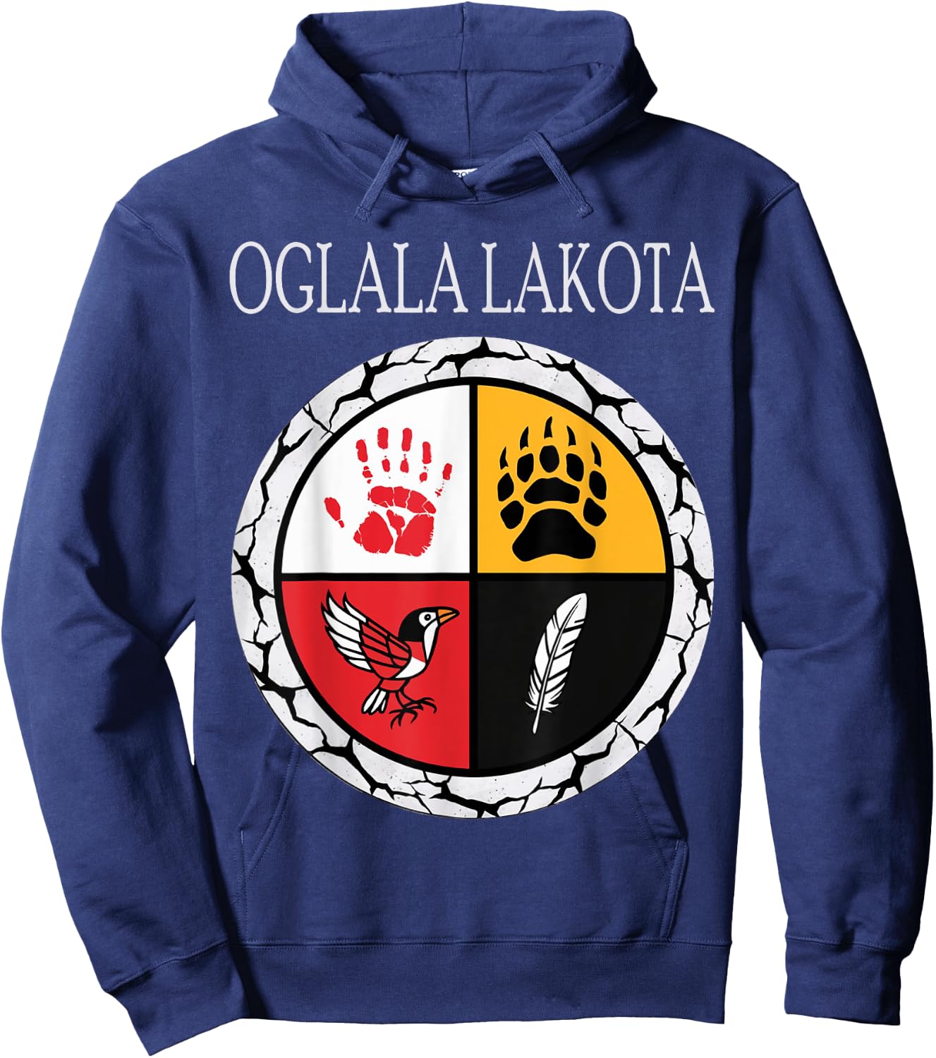 Oglala Lakota Sioux Tribe Native American Medicine Wheel Hoodie - Hoodie | Navy