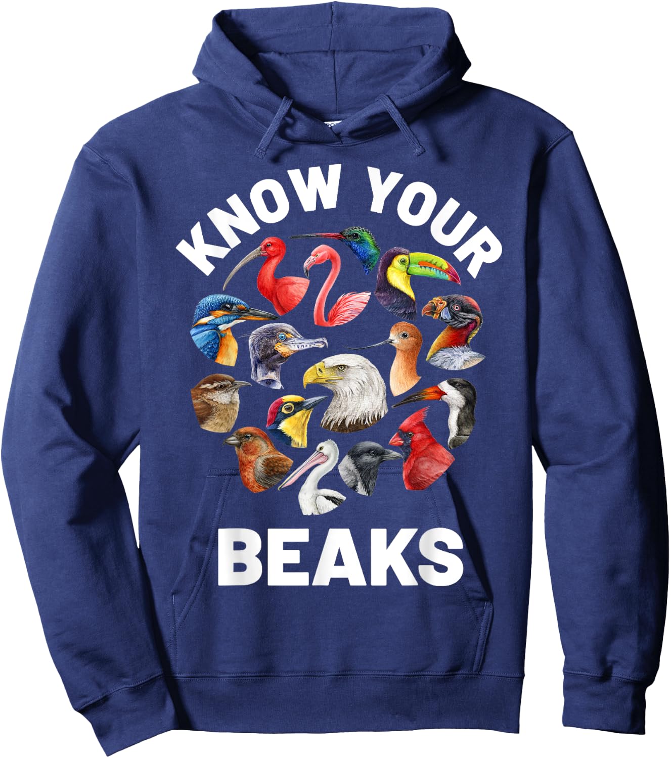 Know Your Beaks Types of Birds Shirt for Birdwatcher Hoodie - Hoodie | Navy