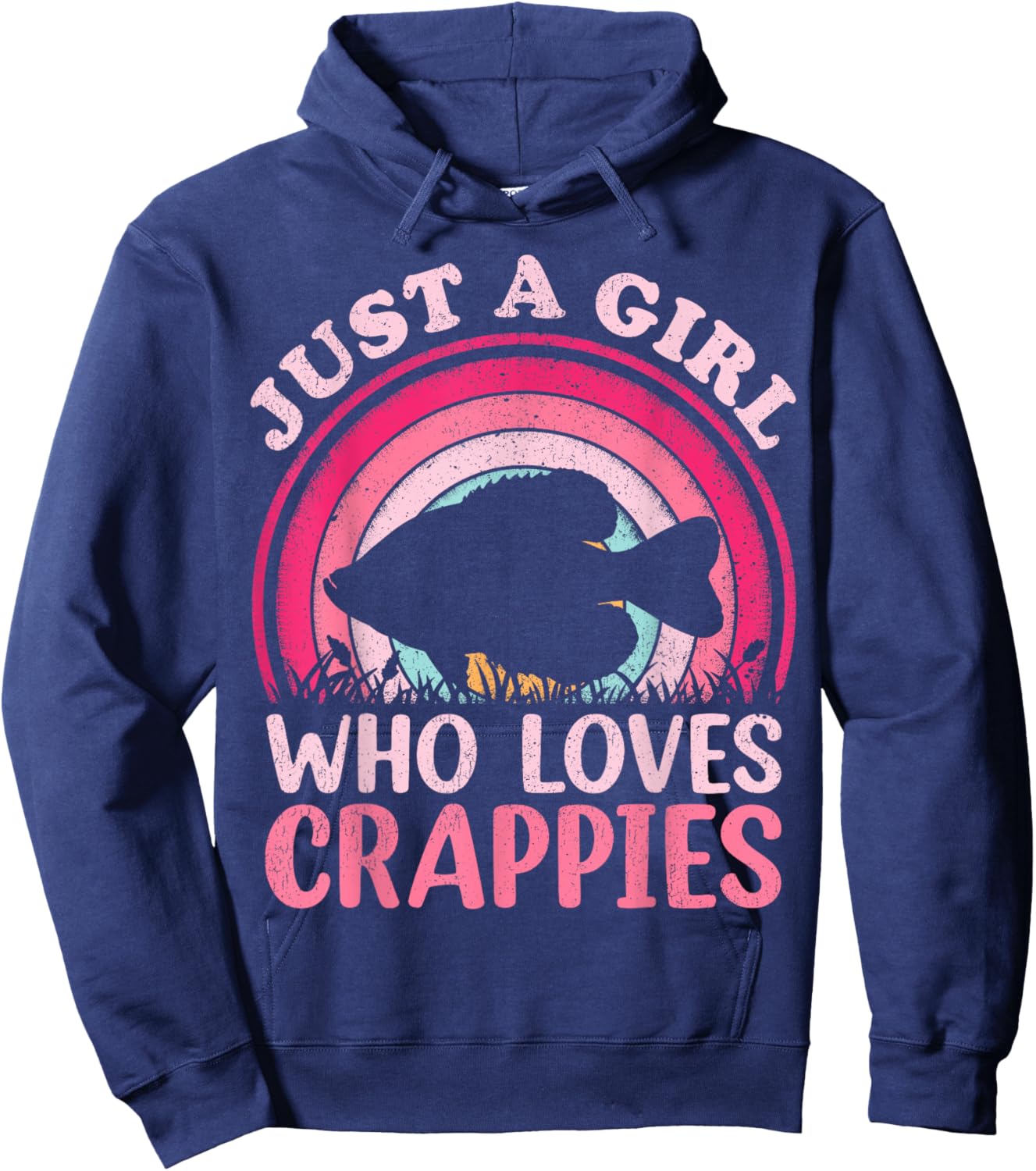 Crappie Fish Vintage Retro Just A Girl Who Loves Crappies Hoodie - Hoodie | Navy