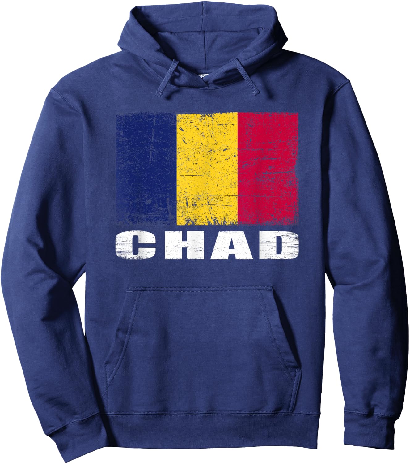 Chad Flag Design Grunge Country Flag Chad Hoodie - Hoodie | Navy