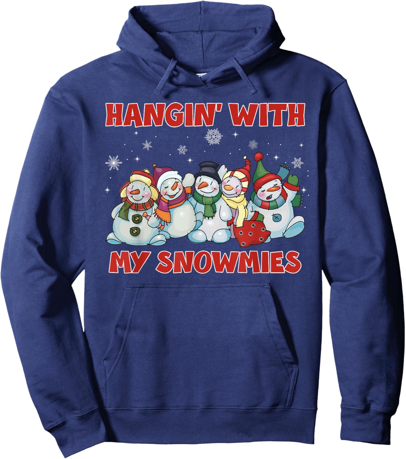 Hanging With My Snowmies Christmas Snowman Squad Matching Hoodie - Hoodie | Navy