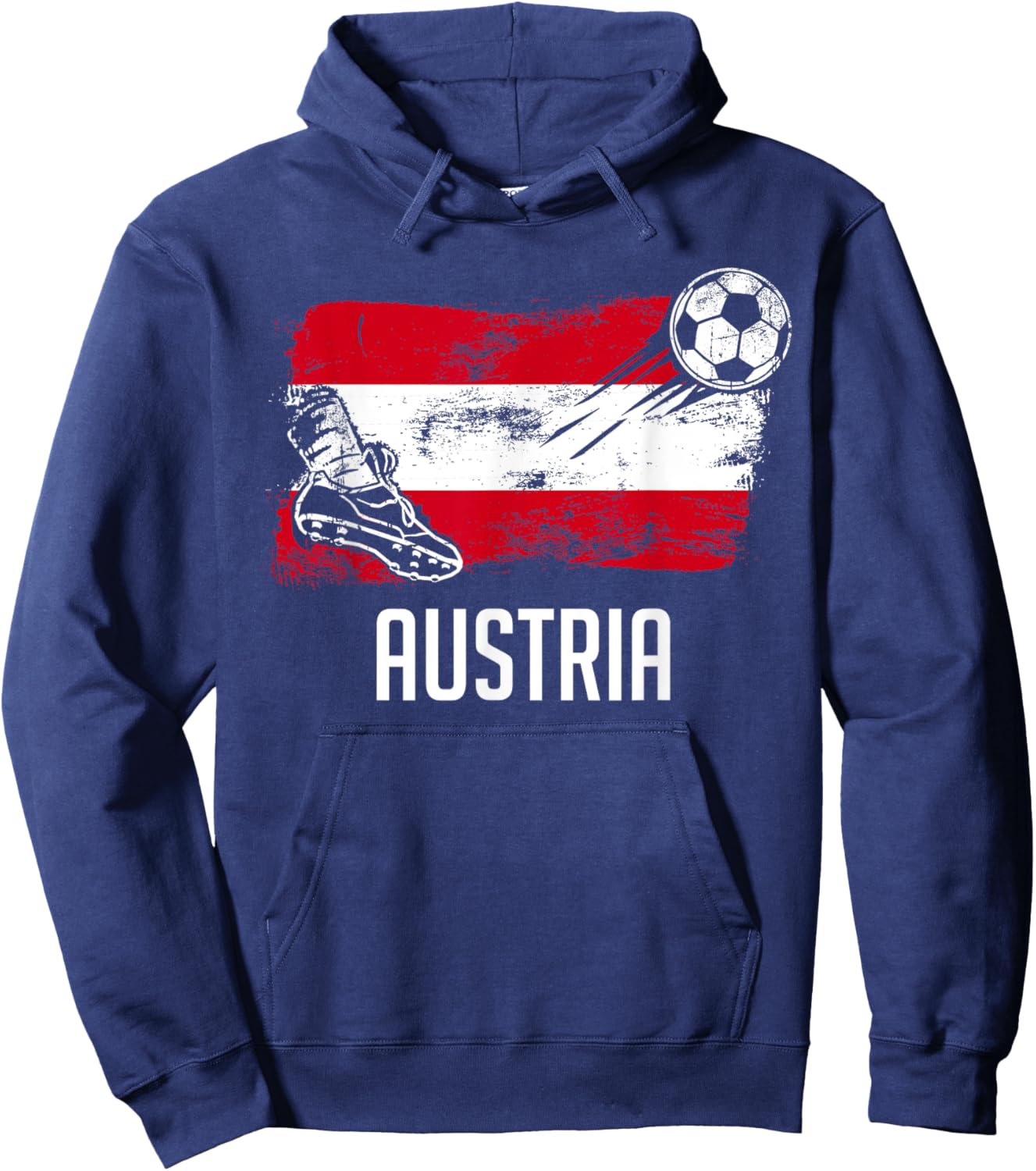 Austria Flag Jersey Austrian Soccer Team Austrian Hoodie - Hoodie | Navy