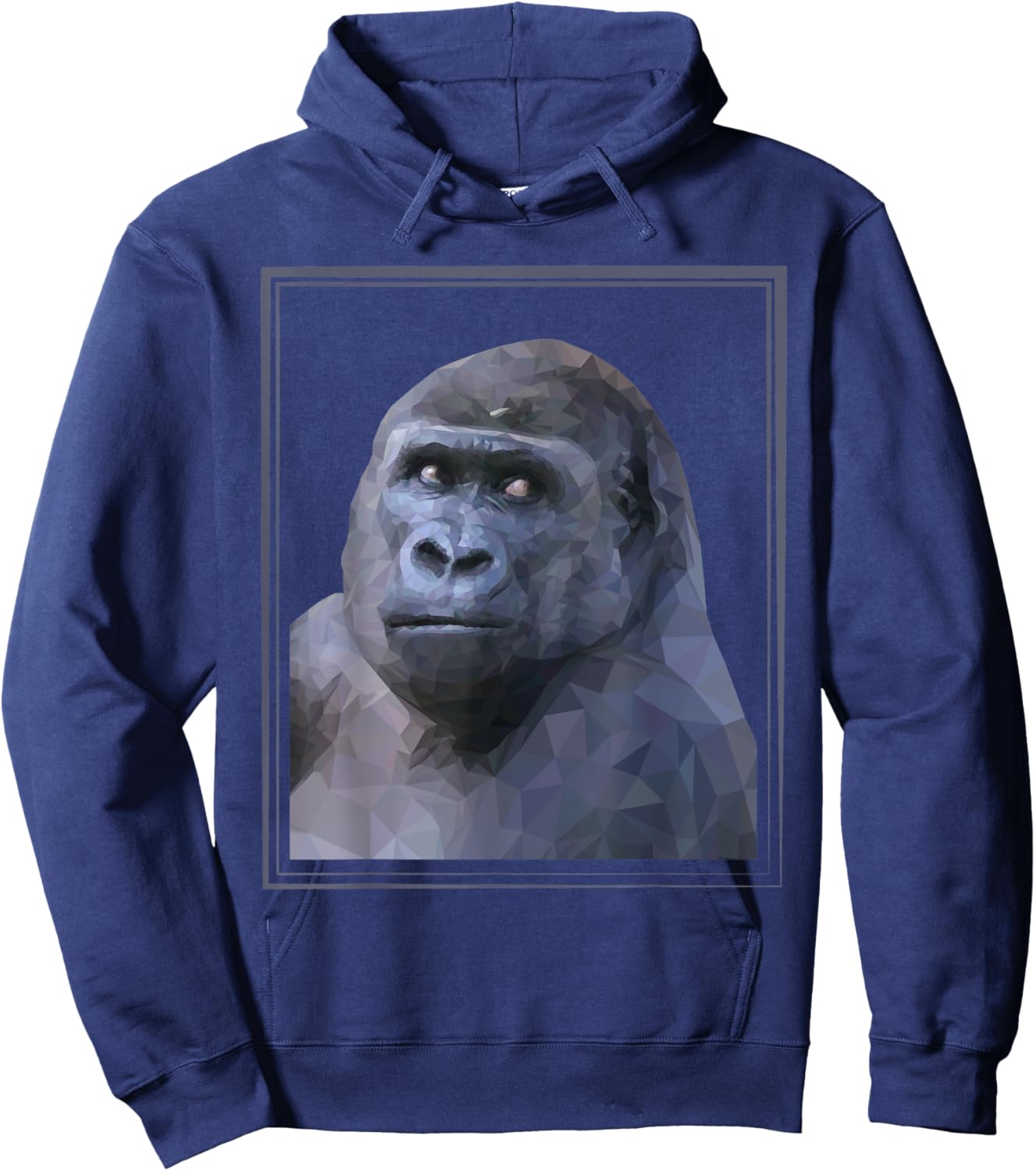 Gorilla Polygonal Design Animals Gorillas Wildlife Nature Hoodie - Hoodie | Navy