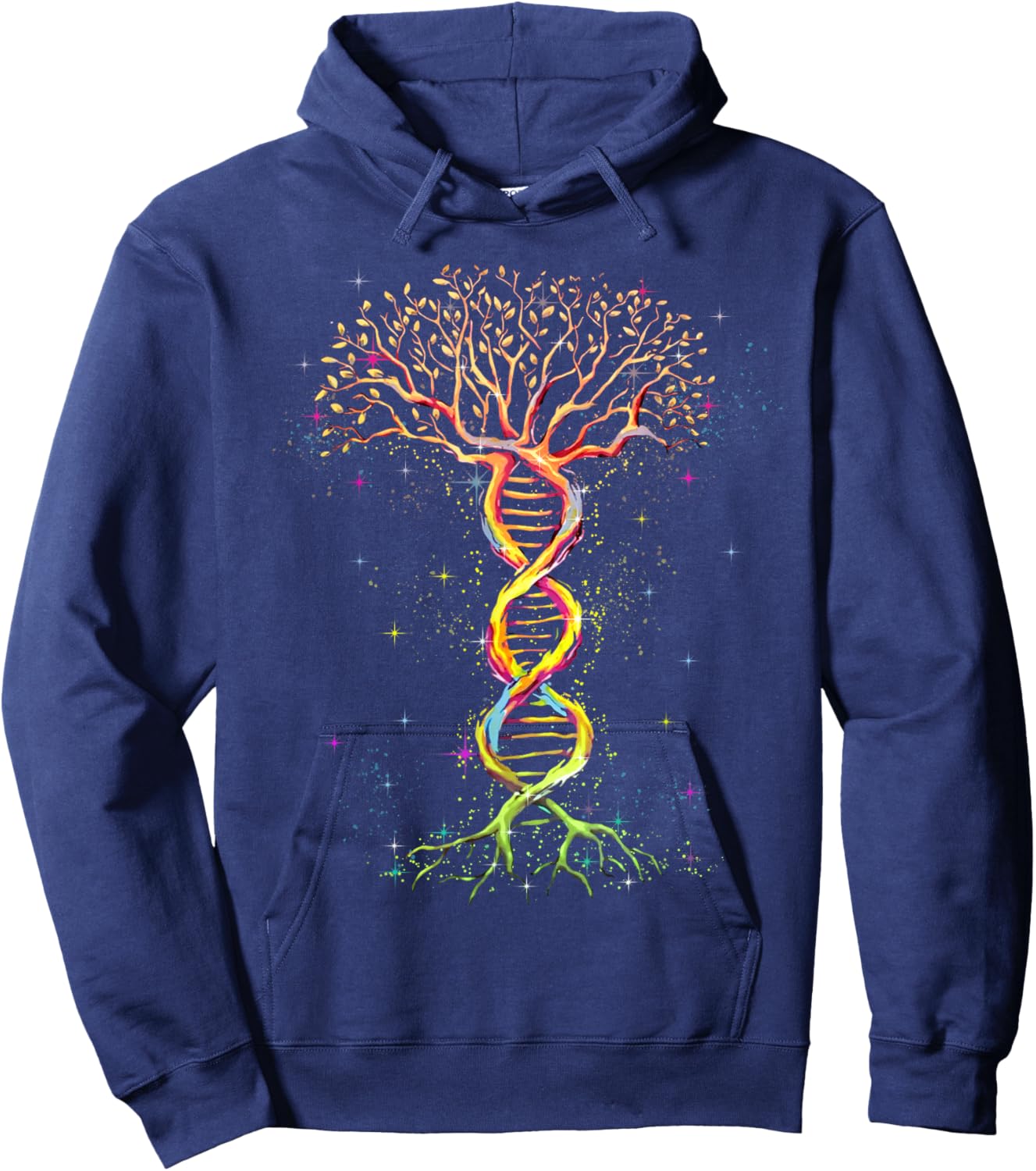 DNA Tree Funny Tree Life Genetic Biologist Earth Day Humor Hoodie - Hoodie | Navy