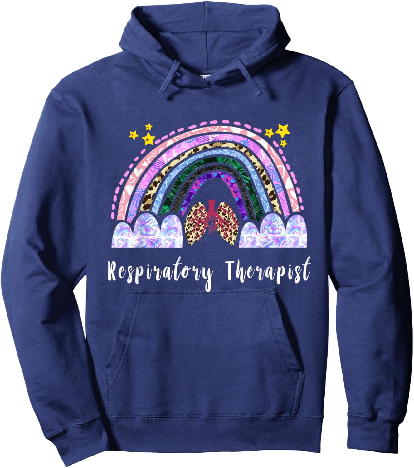 Respiratory Therapist Lung Rainbow Lung Respiratory Therapy Hoodie - Hoodie | Navy