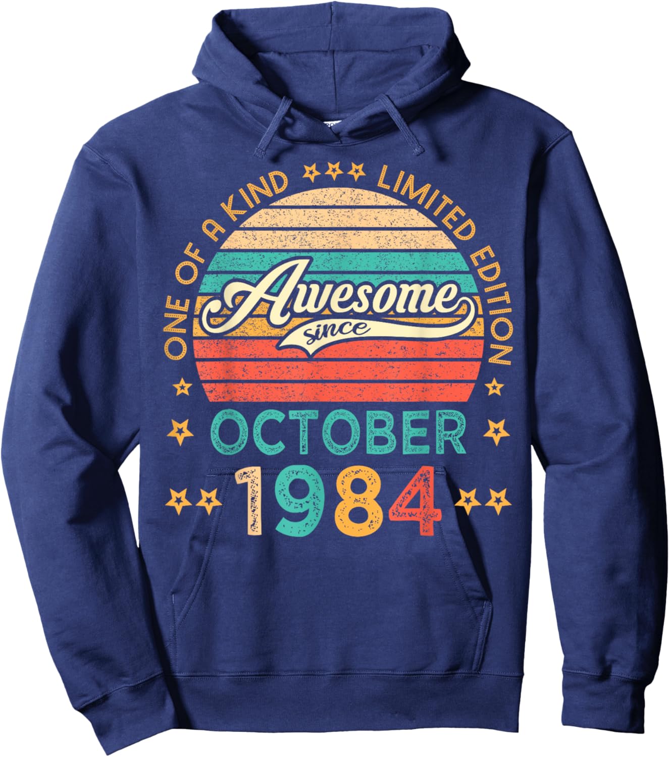 Vintage Birthday Awesome Since October 1984 Limited Edition Hoodie - Hoodie | Navy