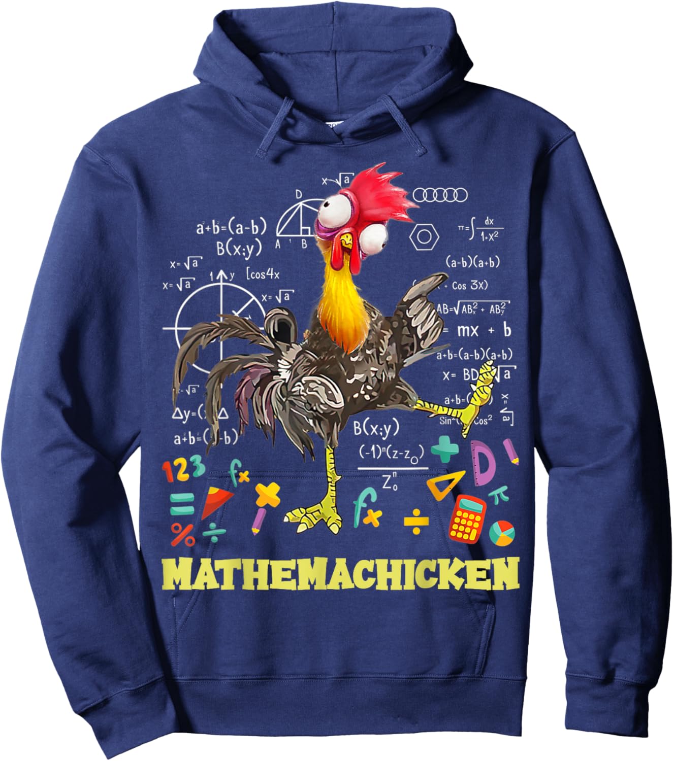 Mathemachicken shirt teacher Math Lovers Funny chicken Women Kids Hoodie - Hoodie | Navy