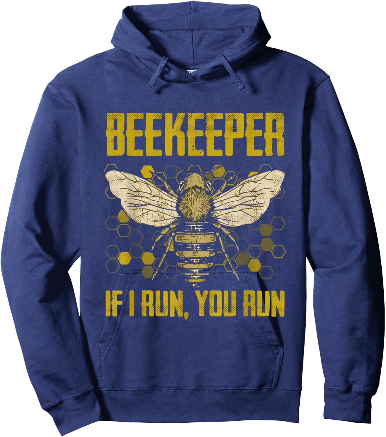 Beekeeping Men Vintage Bee Keeper Outfit If I Run You Run Hoodie - Hoodie | Navy