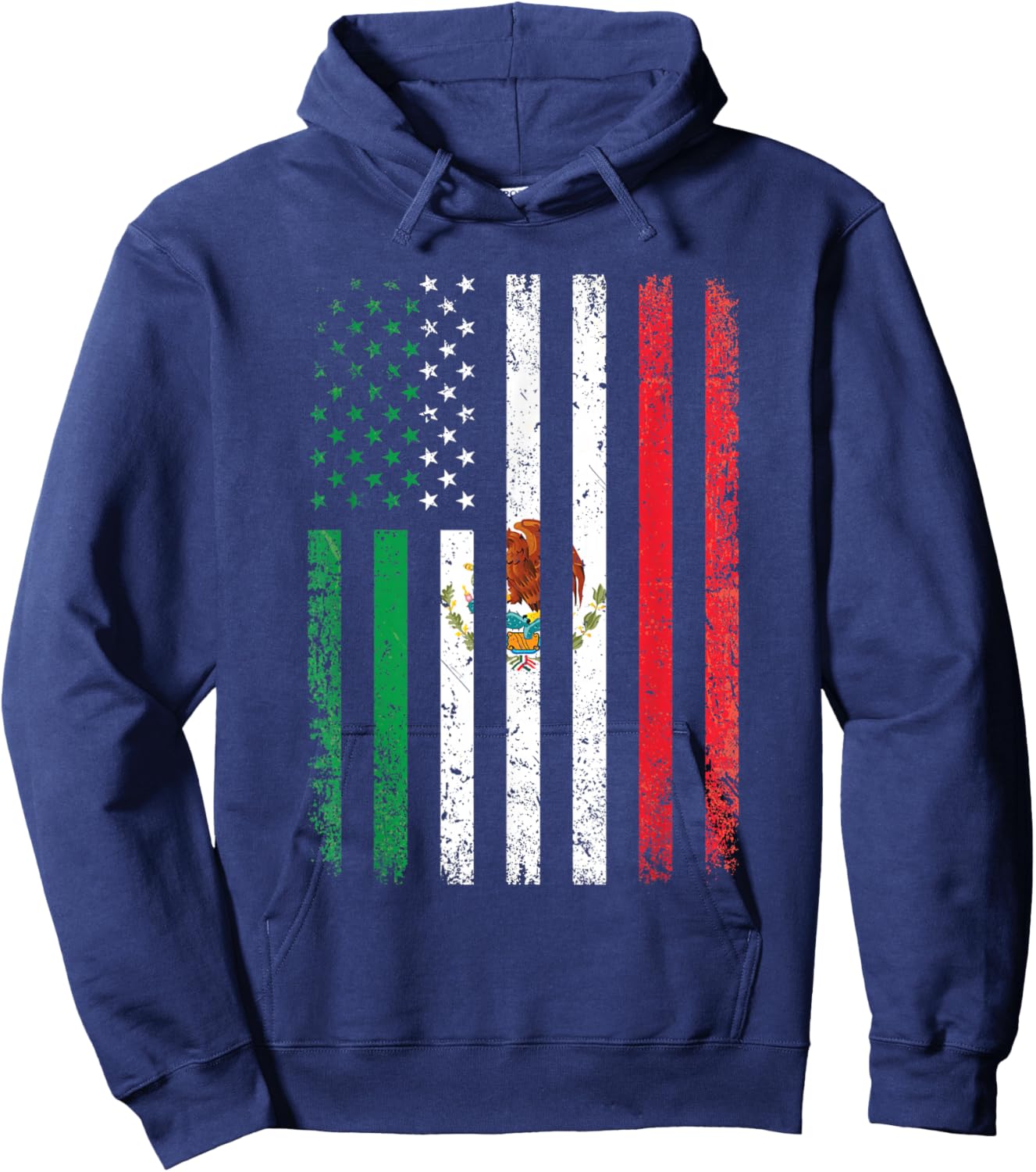 Mexico Flag Gift 4th of July USA American Mexican Flag Hoodie - Hoodie | Navy
