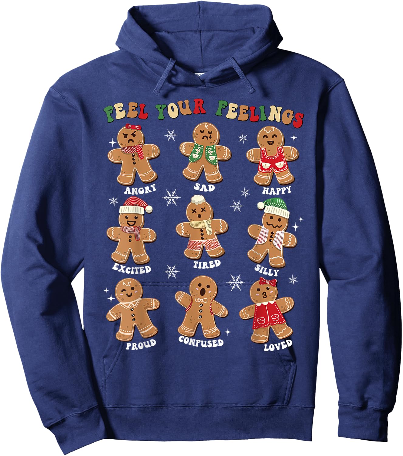 School Psychologist Christmas All Feelings Are Okay Hoodie - Hoodie | Navy