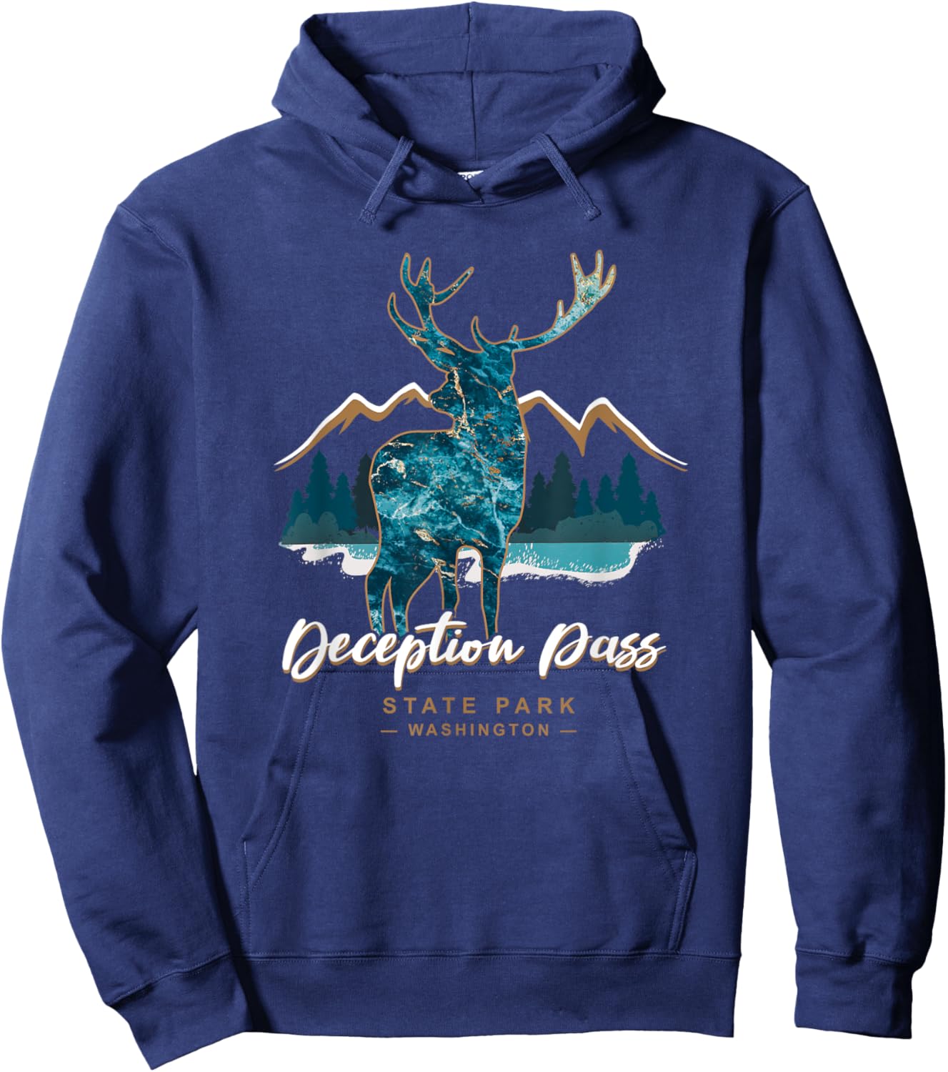 Deception Pass State Park Oak Harbor Washington USA Camping Hoodie - Hoodie | Navy