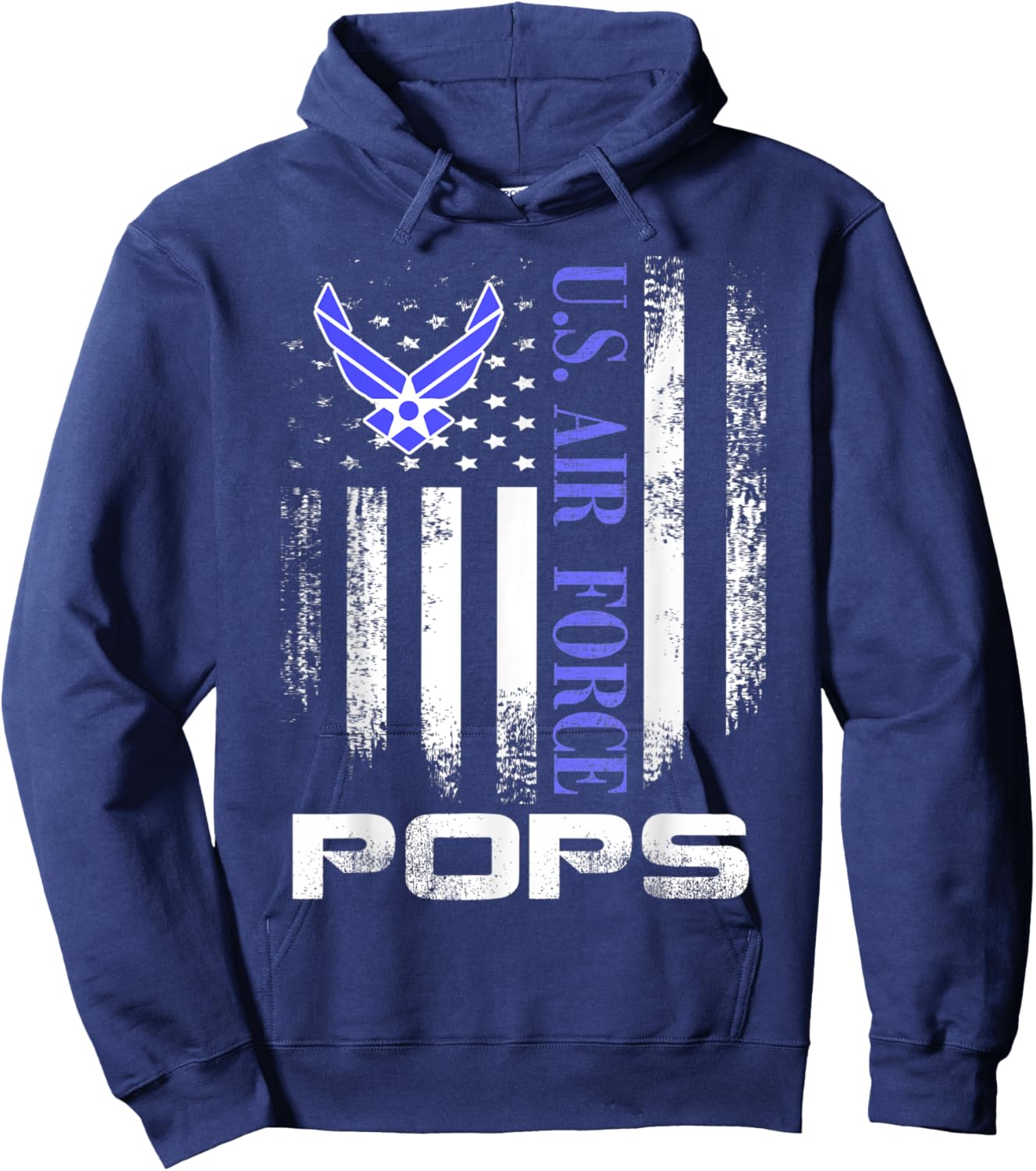 Vintage U.S. Air Force Pops With American Flag Women Kids Men Hoodie - Hoodie | Navy