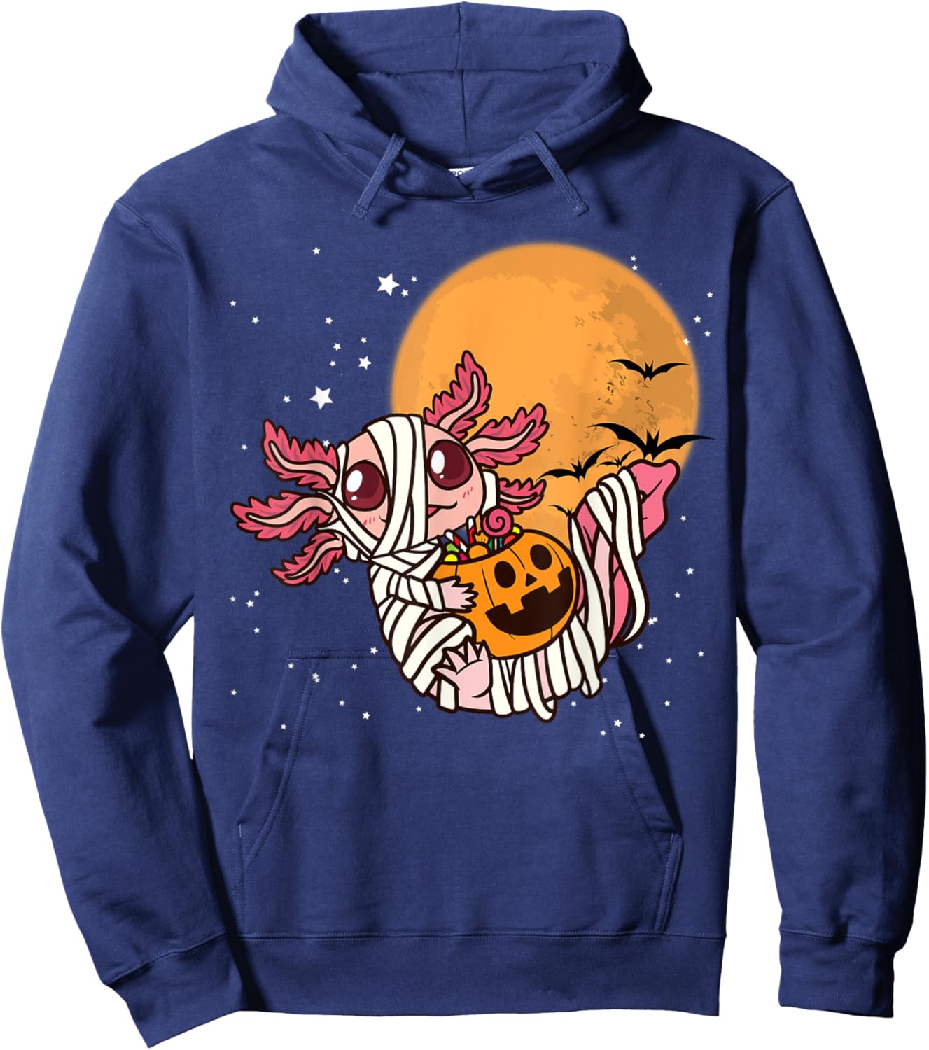Cute Axolotl Halloween Mummy Axolotl Hoodie - Hoodie | Navy