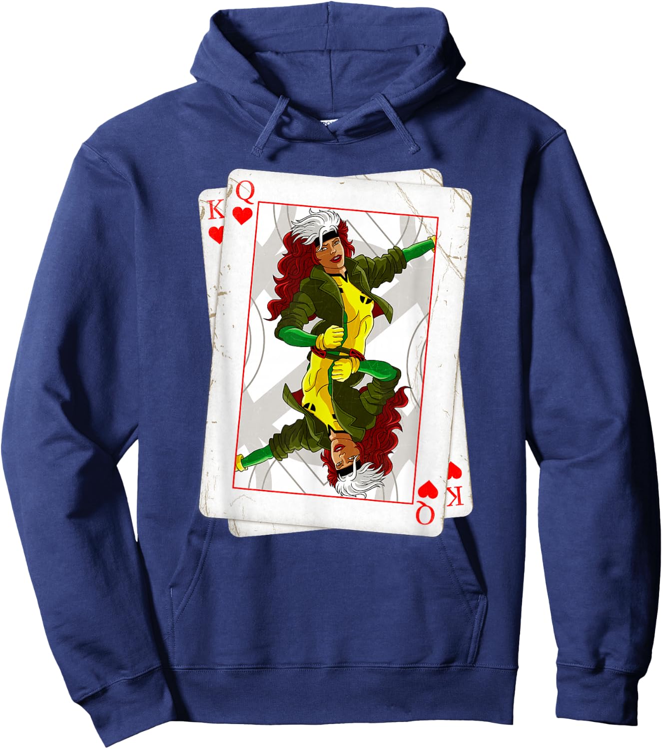 Marvel X-Men Rogue Playing Card 90s Hoodie - Hoodie | Navy
