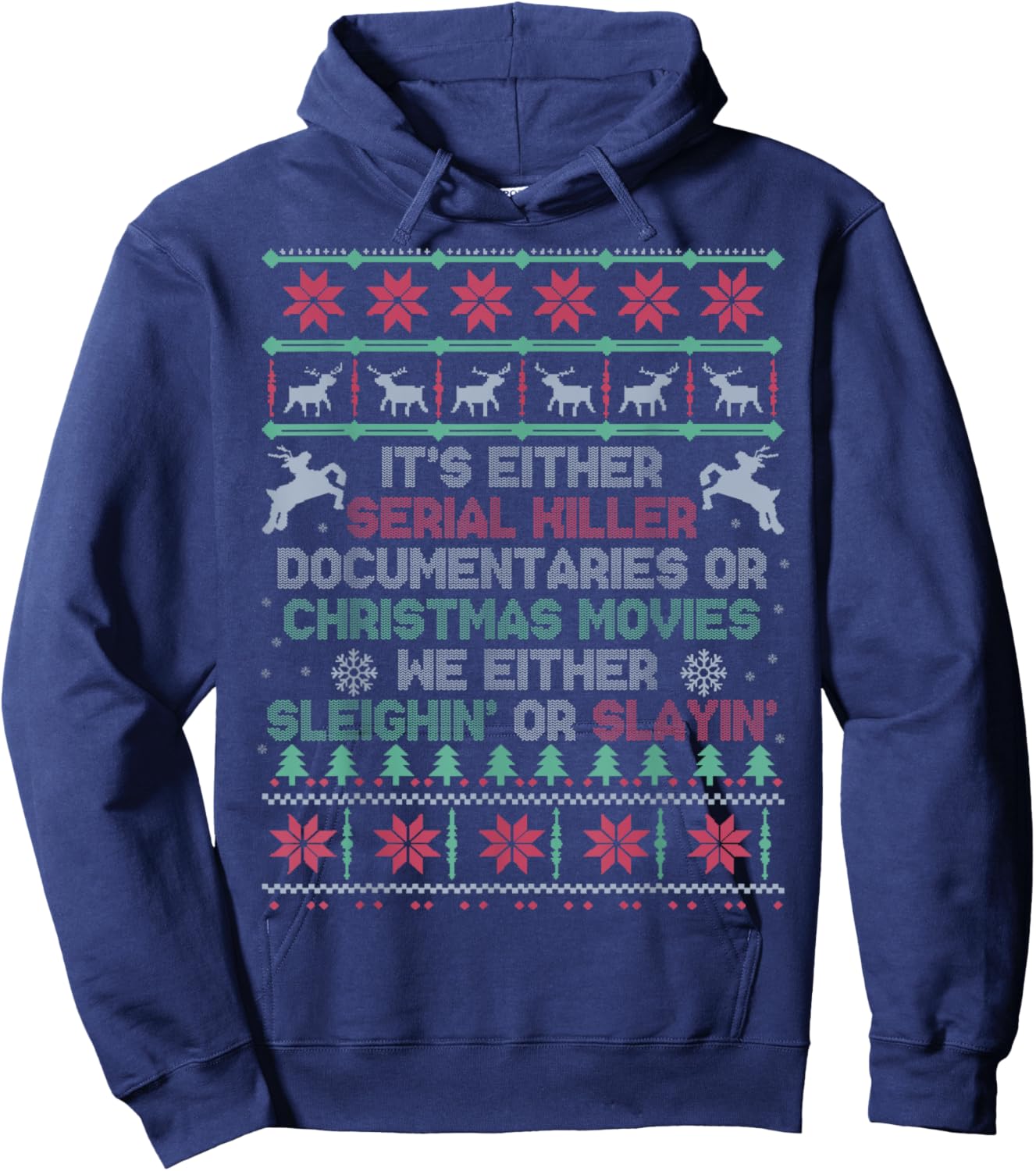 Serial killer documentaries or Christmas movies Watching Hoodie - Hoodie | Navy