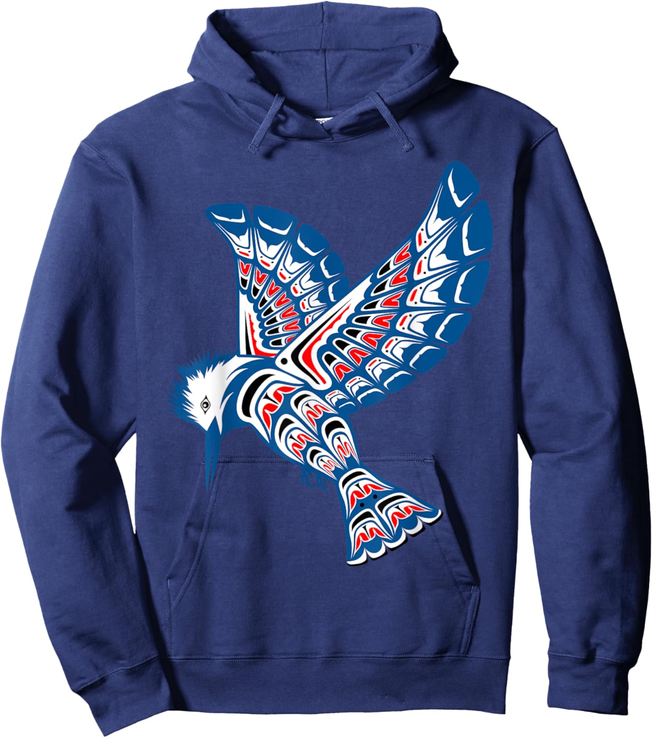 Native American Style Art Kingfisher Pacific Northwest Hoodie - Hoodie | Navy