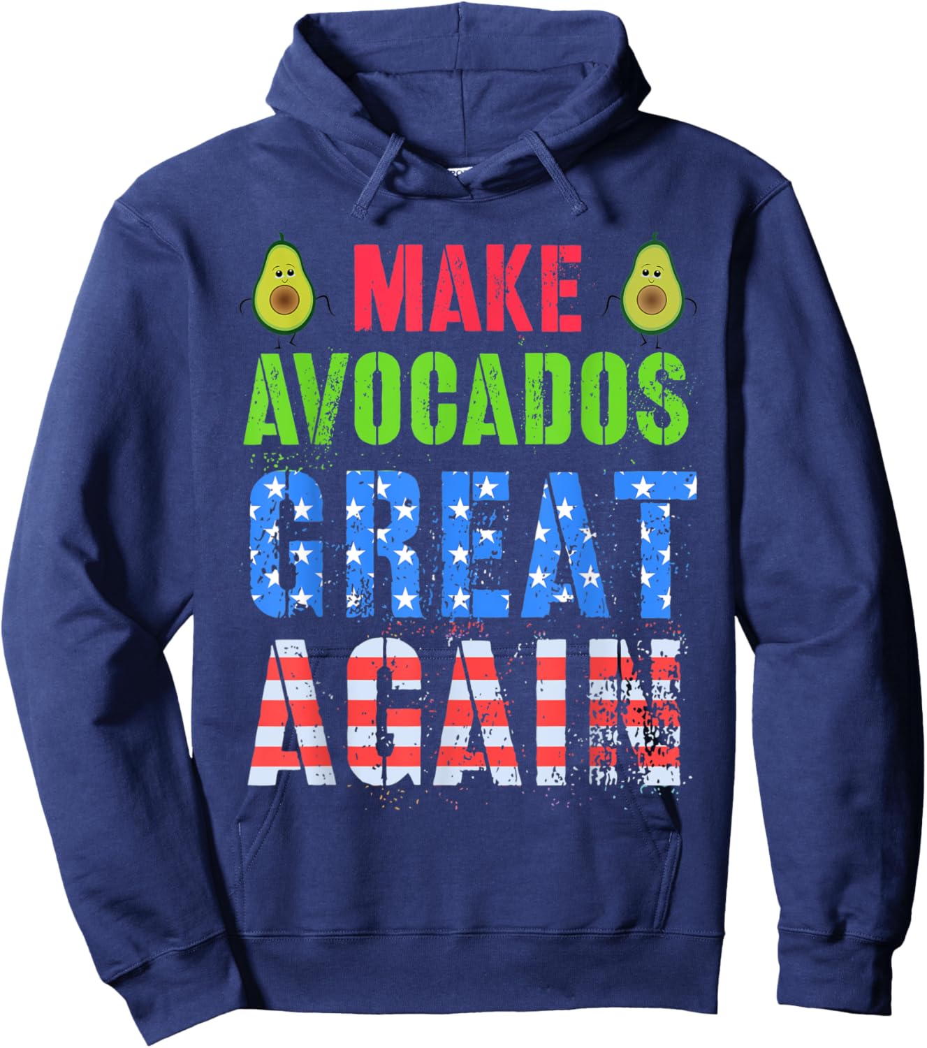 Cinco de Mayo MAKE AVOCADO GREAT AGAIN Squad American Family Hoodie - Hoodie | Navy