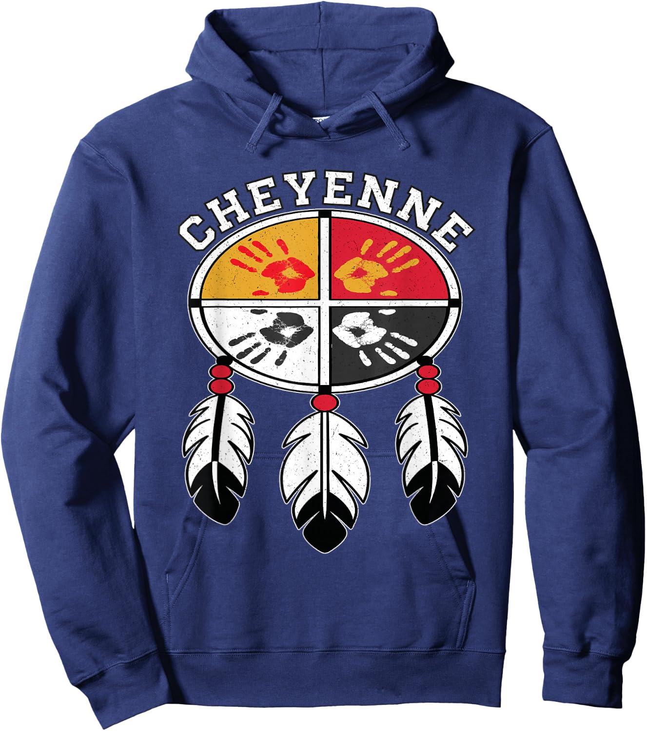 Cheyenne Medicine Wheel Indigenous Native American Tribe Hoodie - Hoodie | Navy