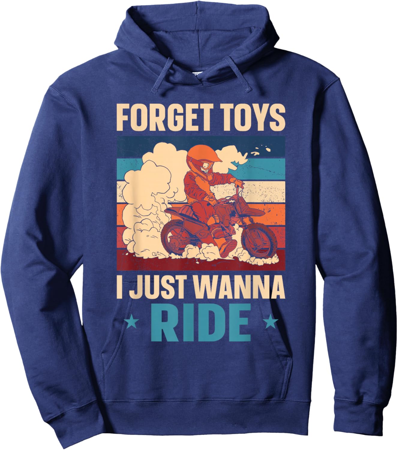 Dirt Bike Motorcross MX Rider Vintage Kids Toddler Hoodie - Hoodie | Navy