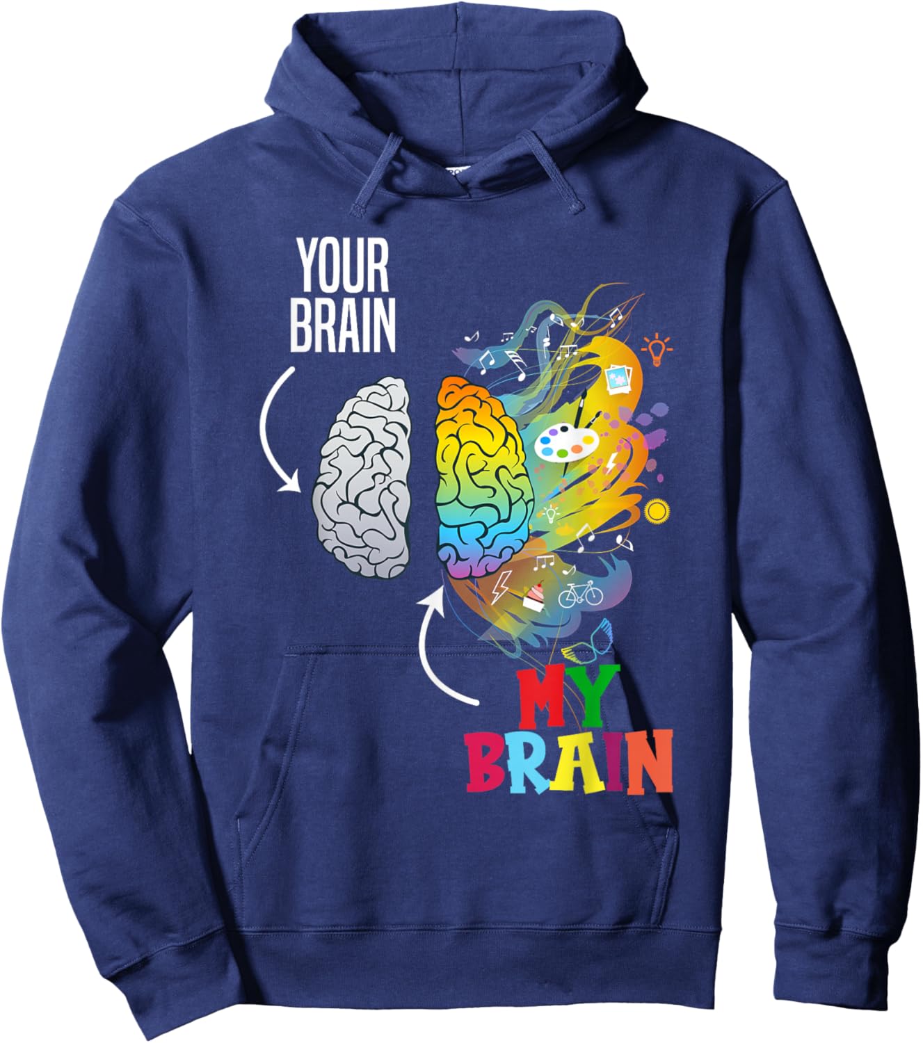 Tourette's Syndrome Brain Tourette Syndrome Hoodie - Hoodie | Navy