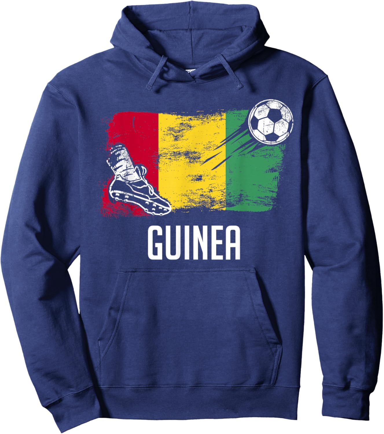 Guinea Flag Jersey Guinean Soccer Team Guinean Hoodie - Hoodie | Navy