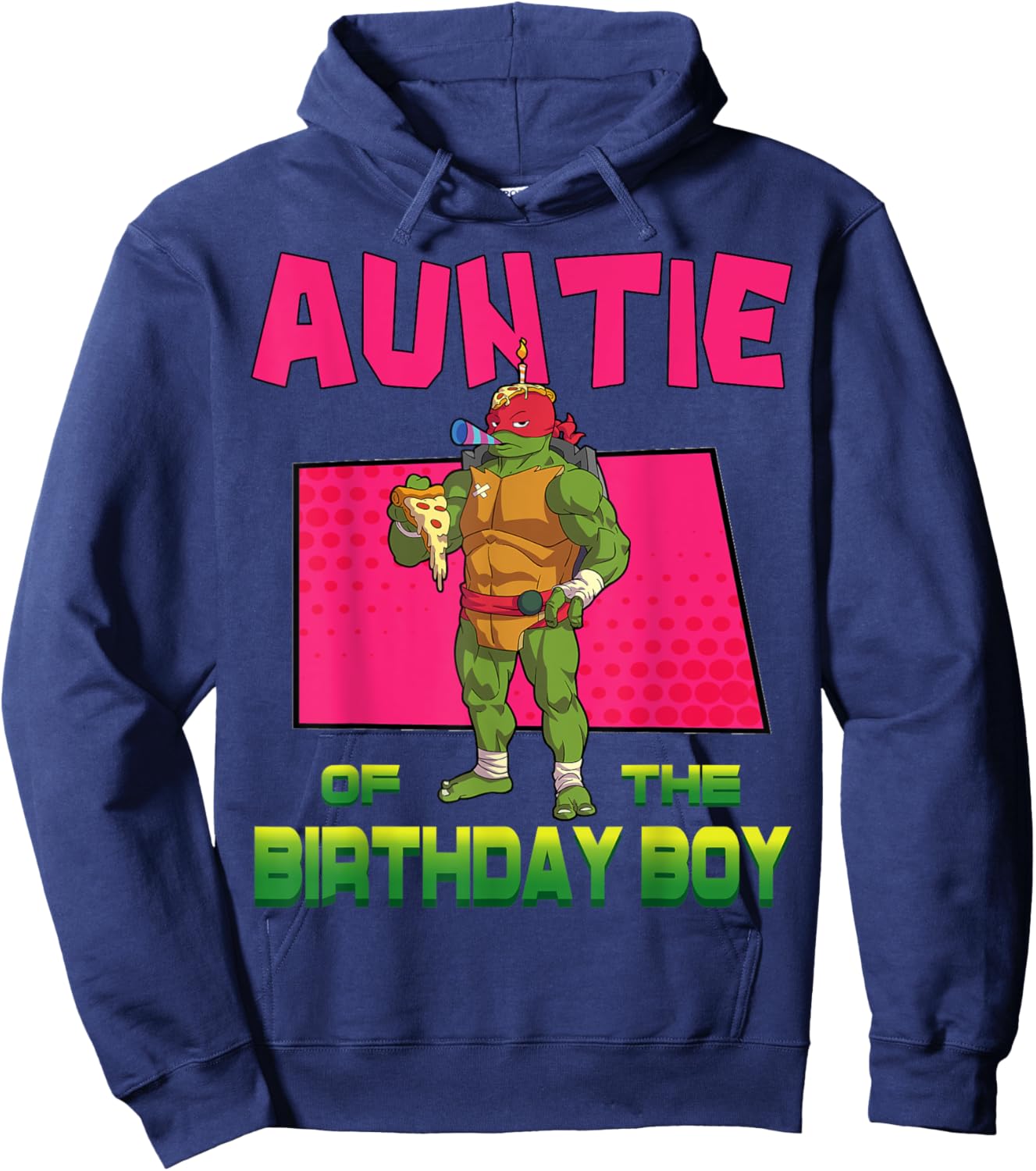 Mademark x Teenage Mutant Ninja Turtles - Raphael Auntie of the Birthday Boy Pizza Theme Party Hoodie - Hoodie | Navy