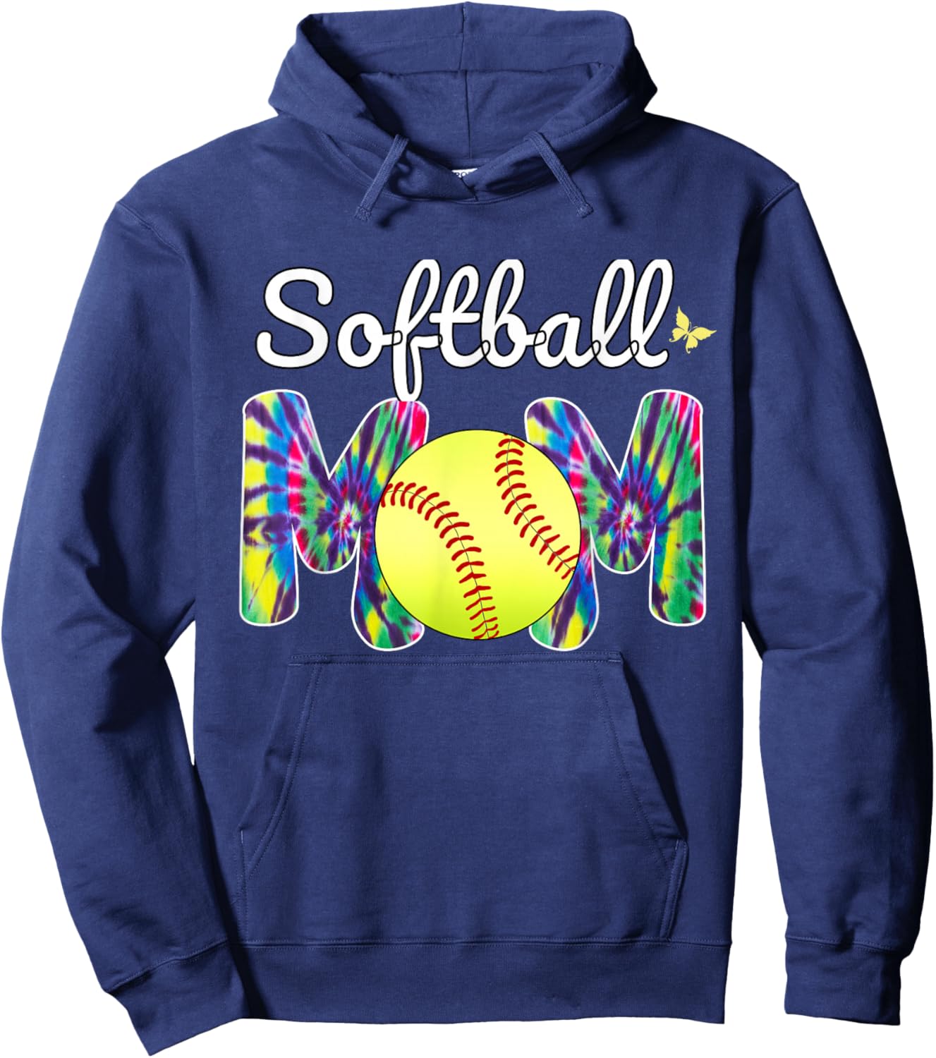 Baseball Mom Love Tie Dye Softball Mom Mothers Day 2024 Hoodie - Hoodie | Navy