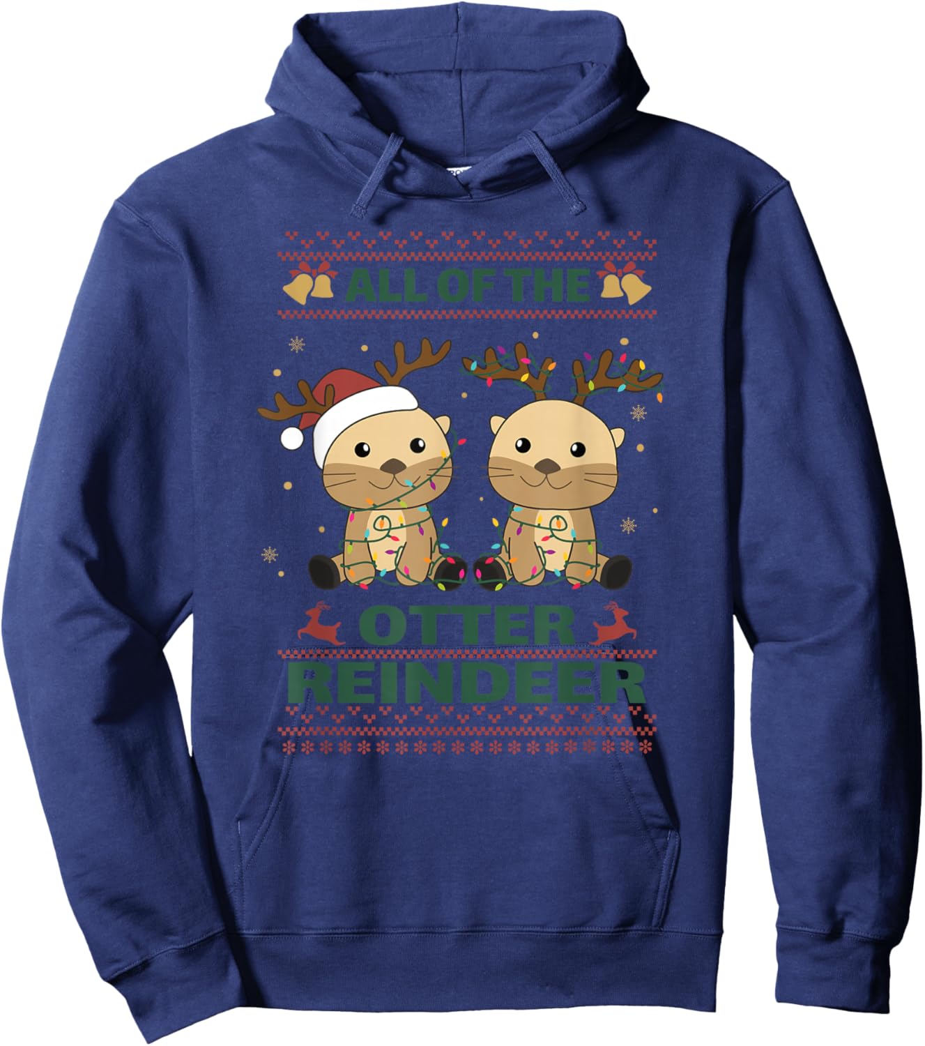 All of the Otter Reindeer Sweet Soft Night Otter Hoodie - Hoodie | Navy