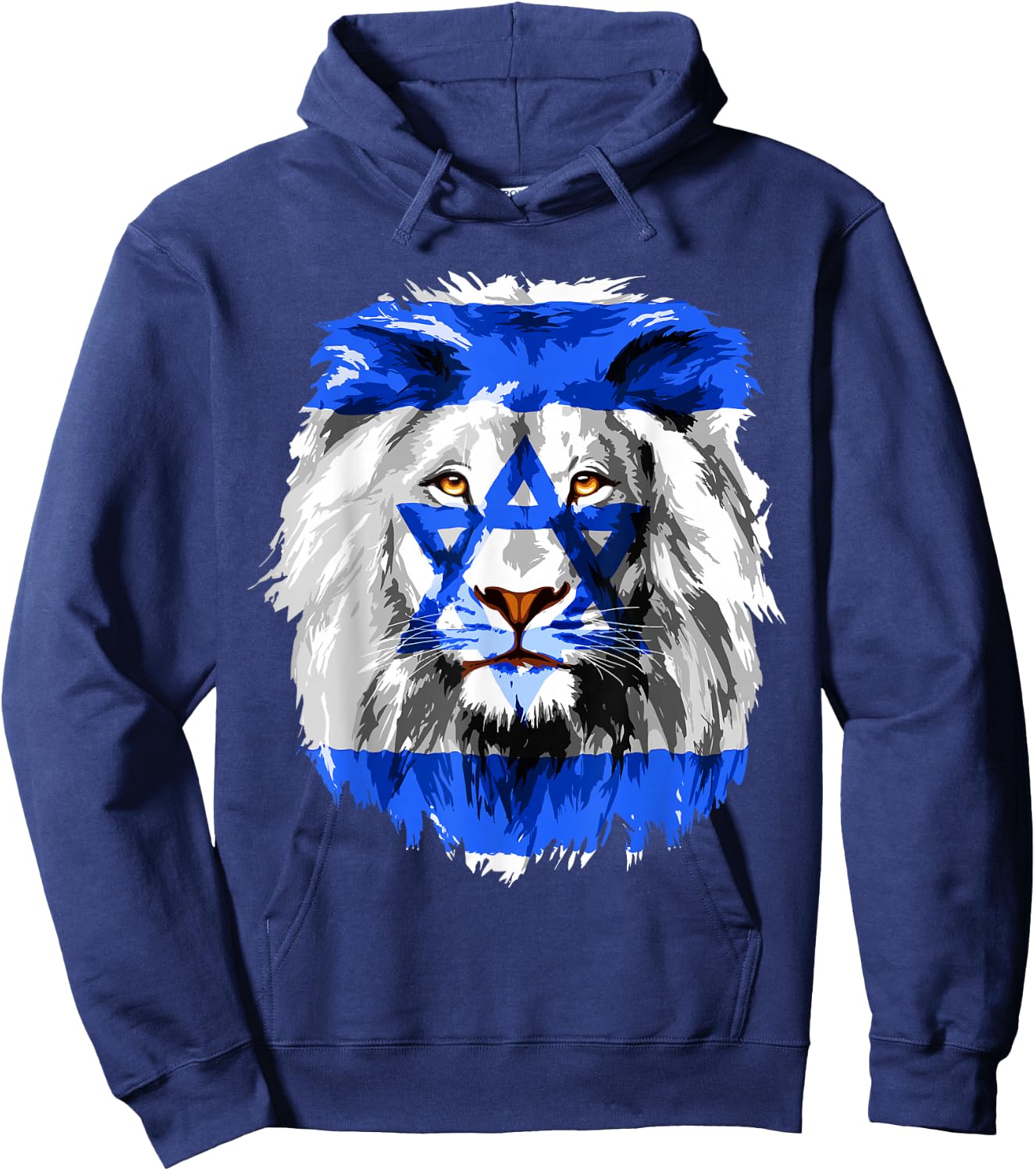 Flag of Israel Lion Jewish Israel Flag Hoodie - Hoodie | Navy