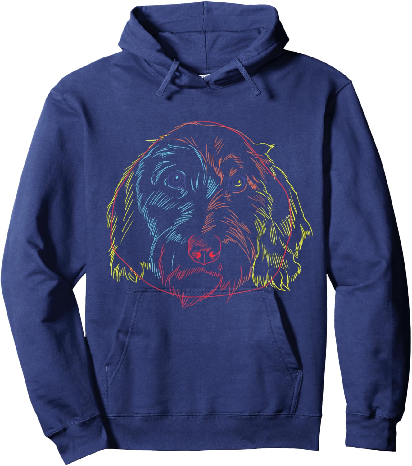 Colorful Dog Wirehaired Dachshund Hoodie - Hoodie | Navy