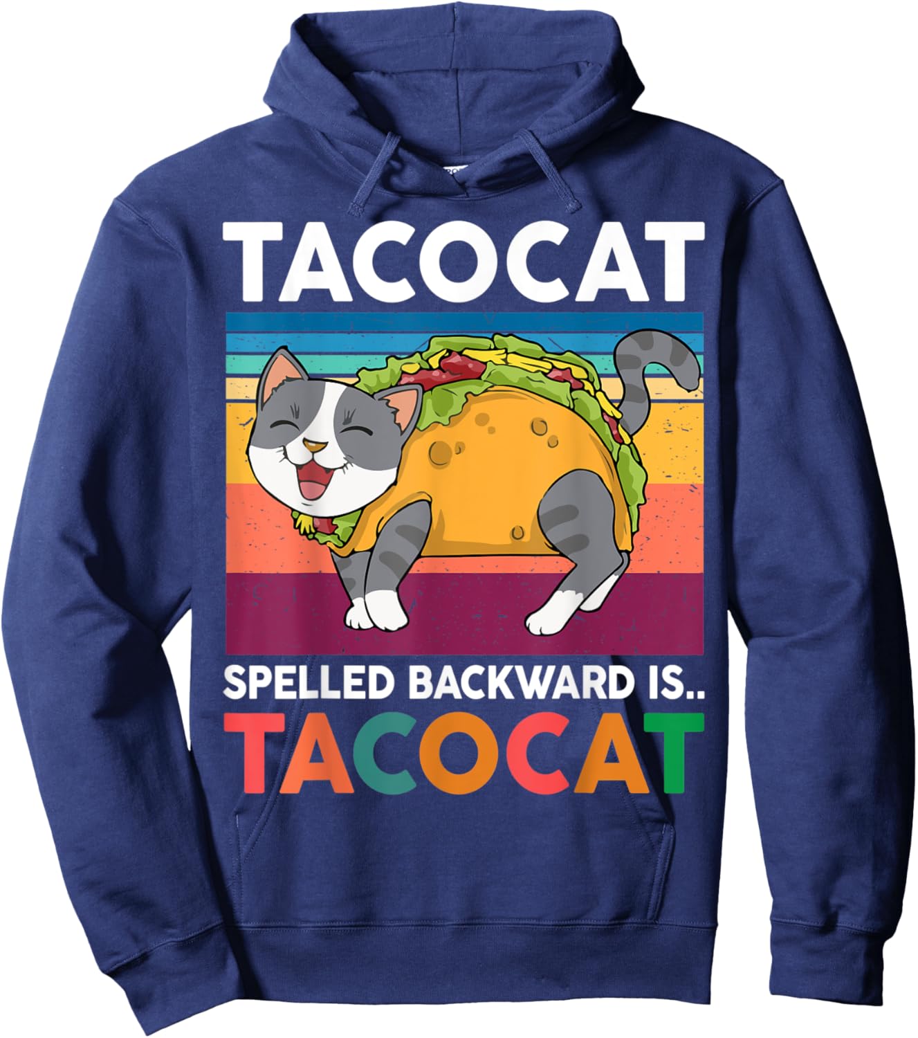 Taco Cat-Shirt Women Men Youth Kids Spelled Backward Tacocat Hoodie - Hoodie | Navy