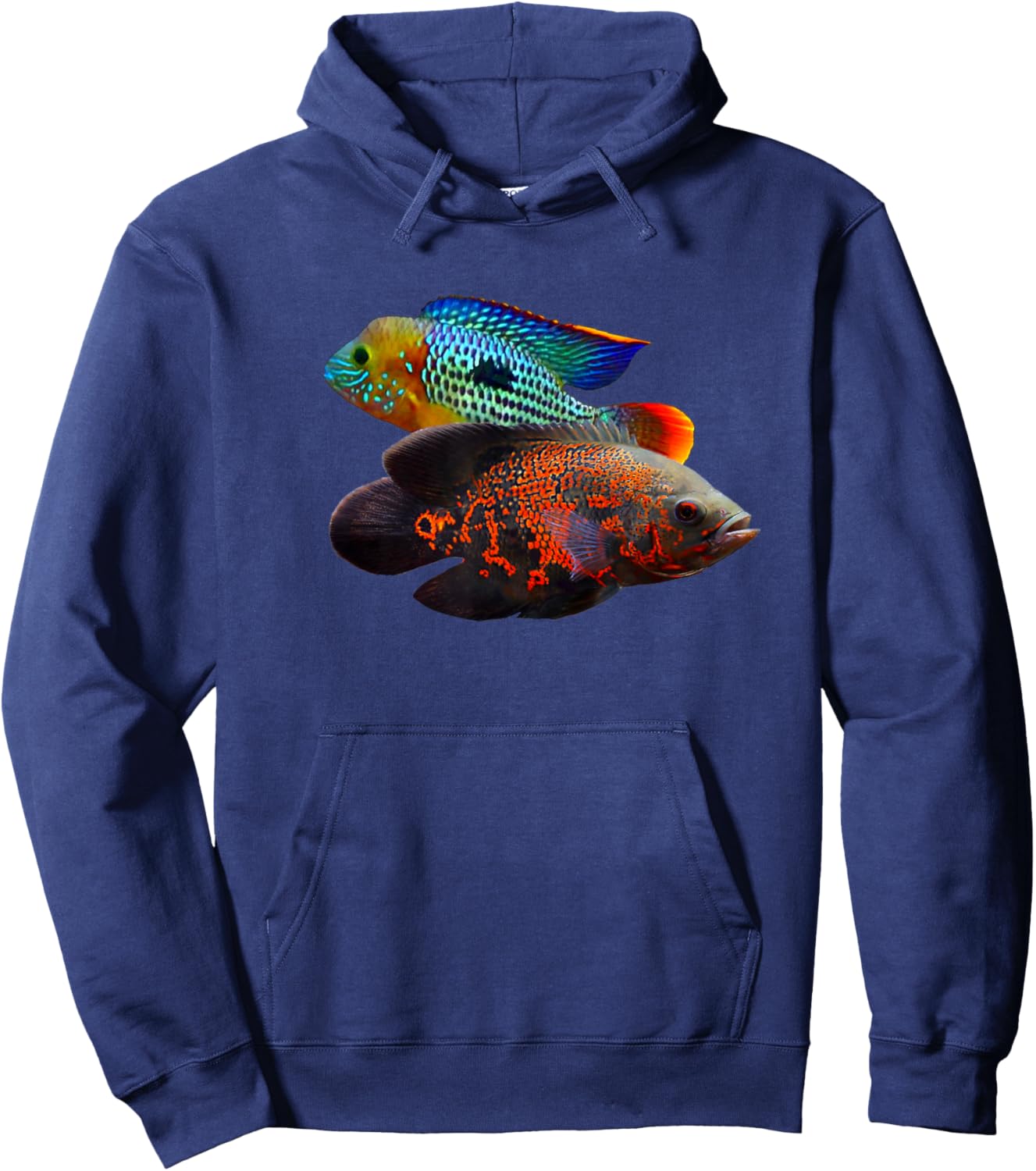 Oscar Fish Green Terror Cichlids Monster Fish Aquarium Hoodie - Hoodie | Navy