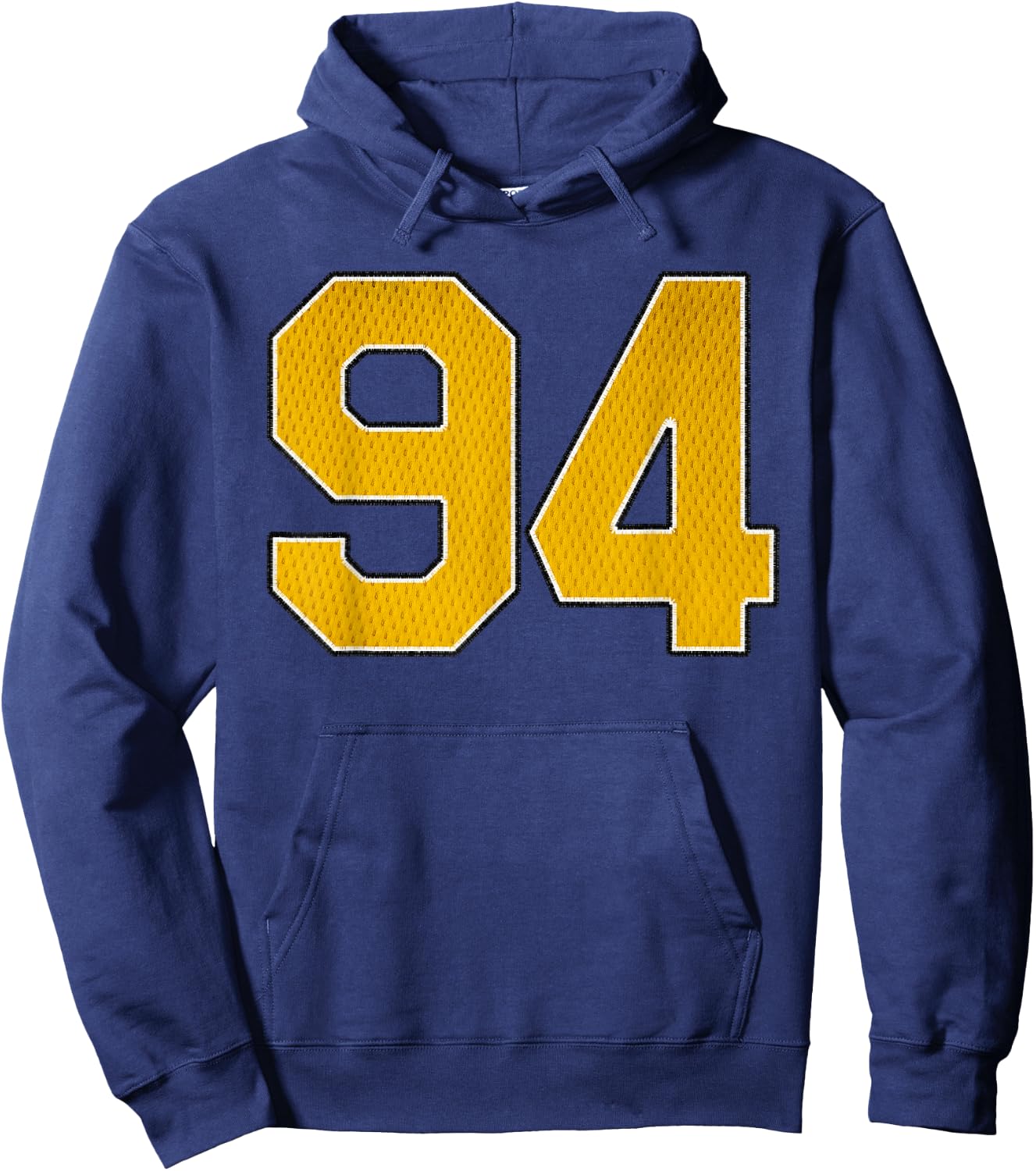 Gold Number 94 Athlete Sports Jersey Supporter Fanwear Hoodie - Hoodie | Navy