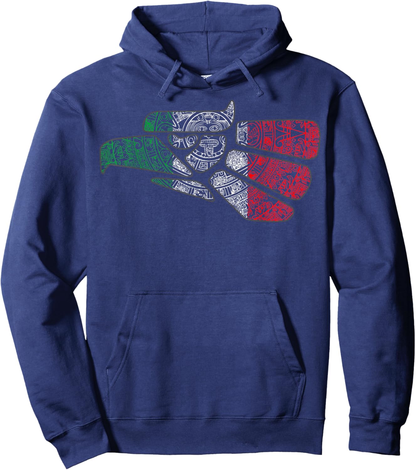 Mexico Sacred Aztec Calendar Mexican Eagle Archeological Hoodie - Hoodie | Navy