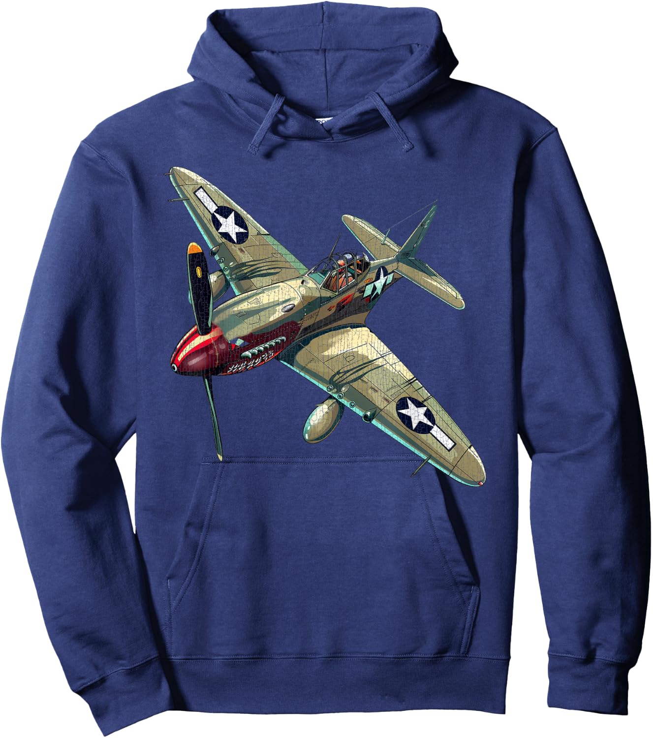Military F&L Design Co. WW2 Warbirds P40 Warhawk Plane Aircraft Aviation Hobbyist , Small, Black Hoodie - Hoodie | Navy
