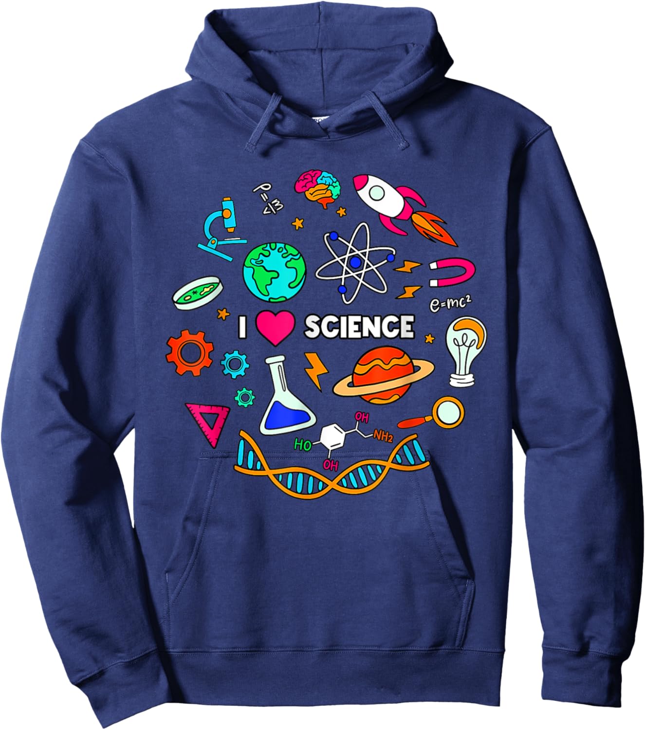 I Love Science Kids Science Lovers Gifts Ideas Hoodie - Hoodie | Navy