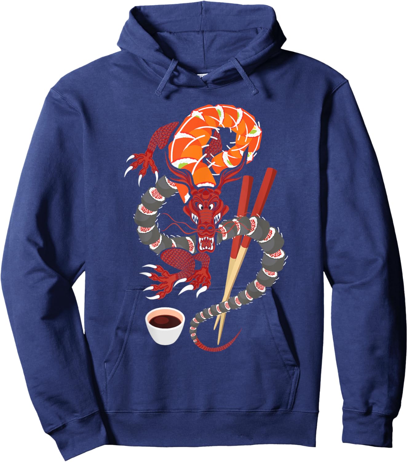 Sushi Dragon - Anime Japan Japanese Cuisine Chef Food Lover Hoodie - Hoodie | Navy