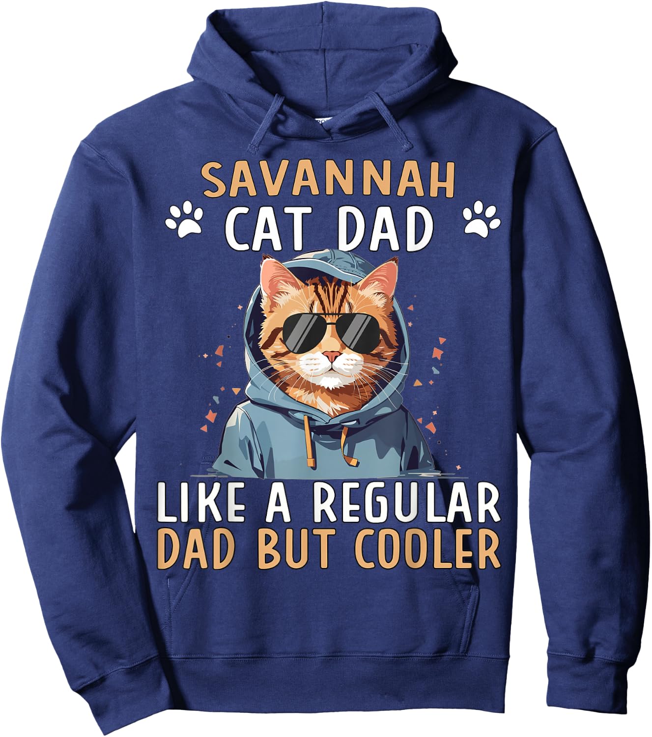 Serval Cat Dad Plush Items African Savannah Cat Hoodie - Hoodie | Navy