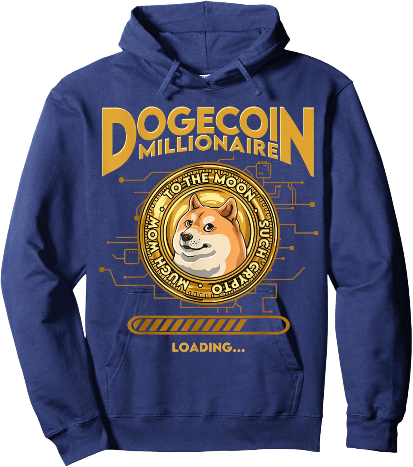 DOGE Dogecoin Crypto Coin Token Outfits Dogecoin Millionaire Funny DOGE Crypto - Black, Medium Hoodie - Hoodie | Navy