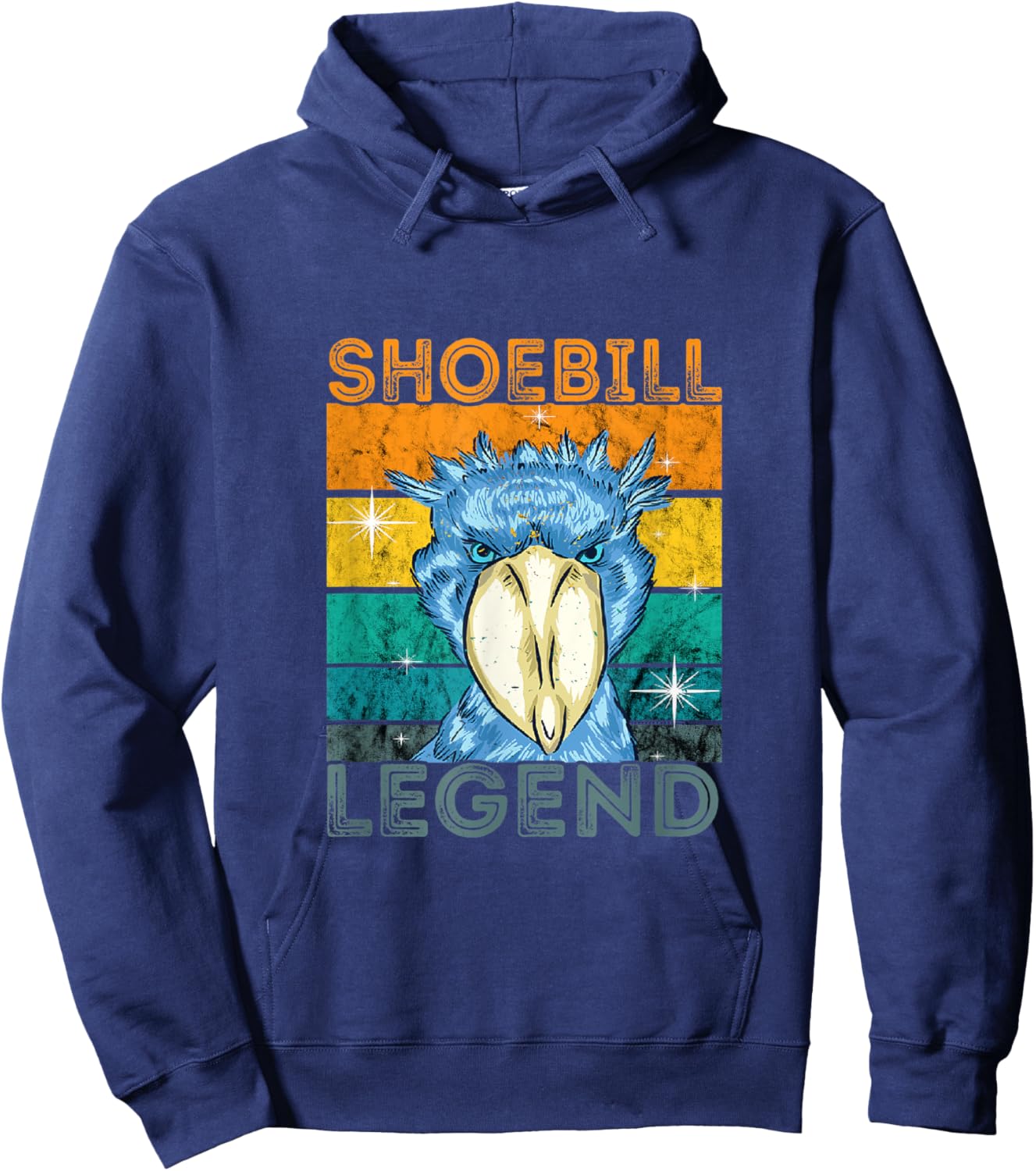 Shoebill Bird Shebill Legend Vintage Retro African Bird Hoodie - Hoodie | Navy