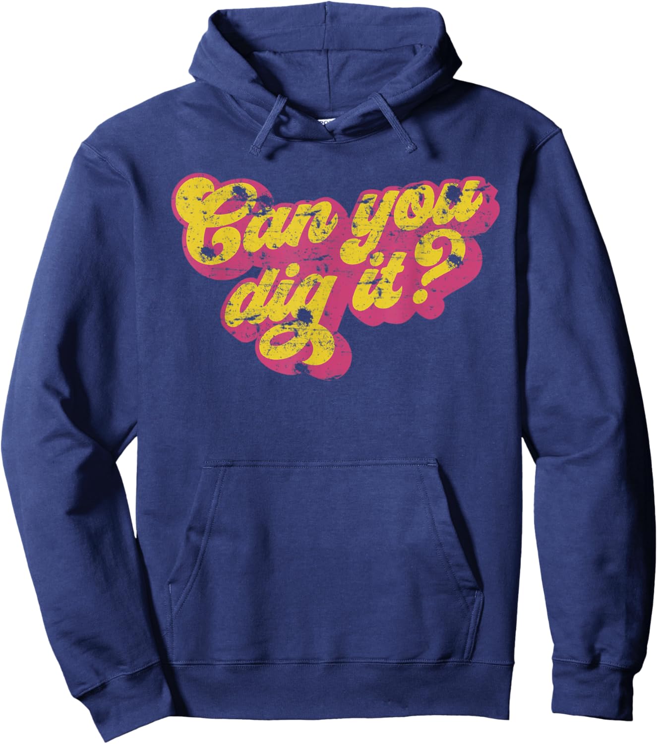 Can you Dig It? Vintage 70S 80S Hoodie - Hoodie | Navy