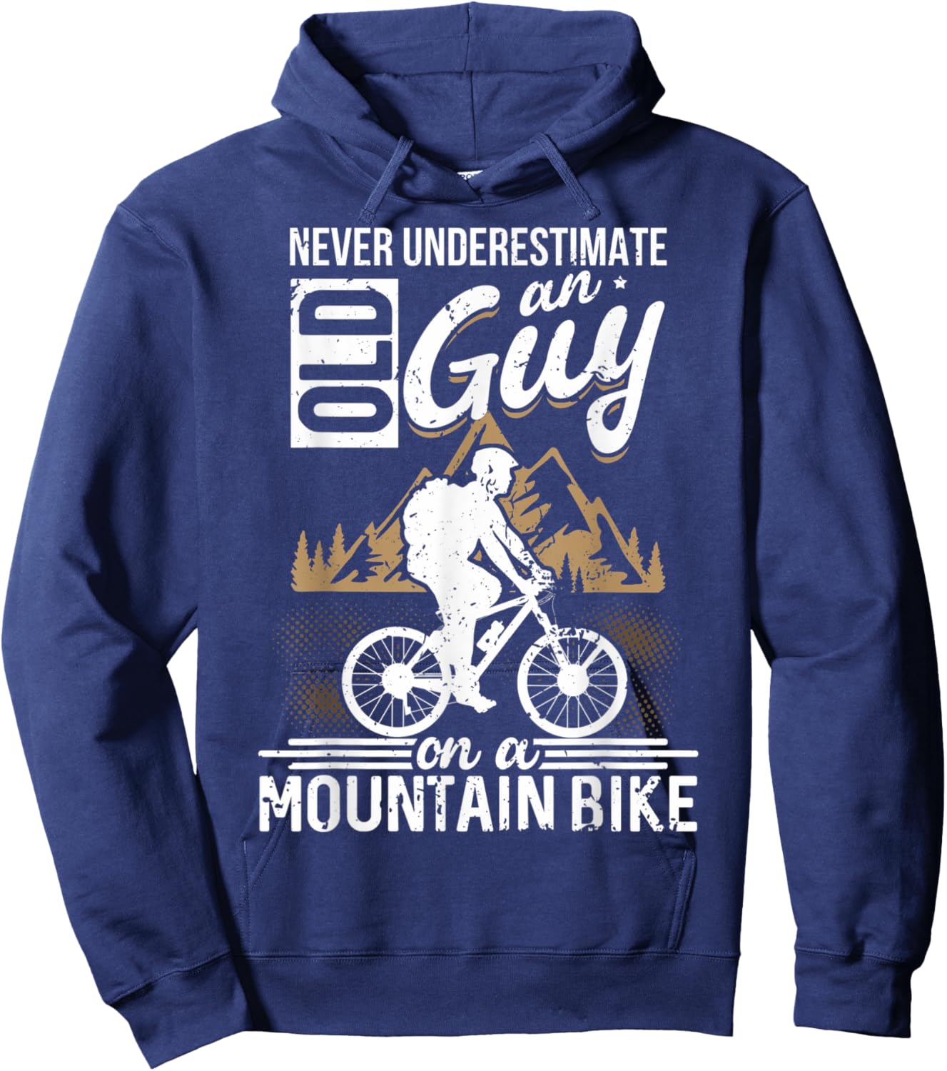 Old Guy On A Mountain Bike Old Guy On A MTB Old Man On A MTB Hoodie - Hoodie | Navy