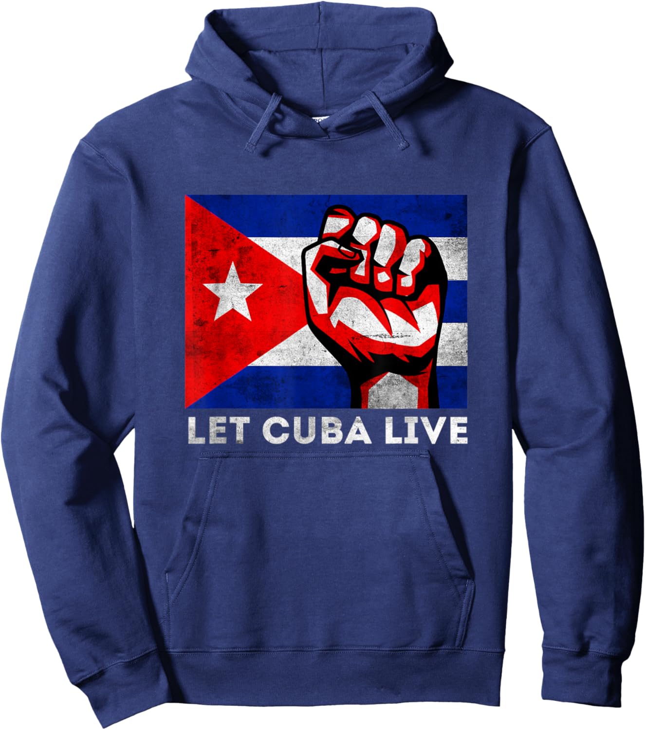 Let Cuba Live Patria Y Vida Free Sos Cuba Flag Hoodie - Hoodie | Navy